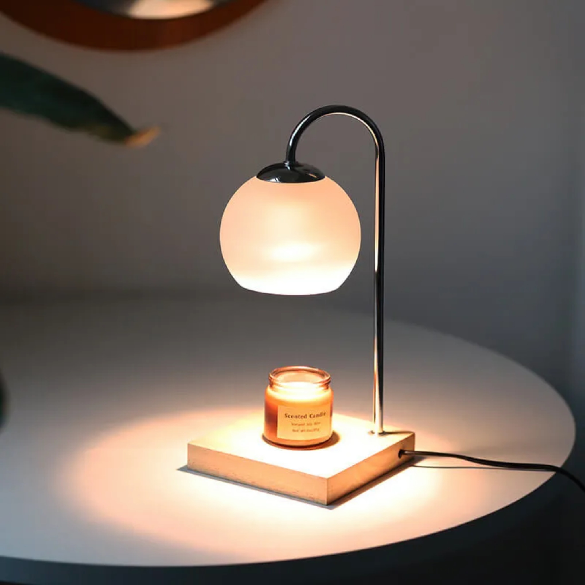 Lighom solid melting wood table lamps for bedroom — Dimmer Switch / Beige / 110V-120V (US/CA)