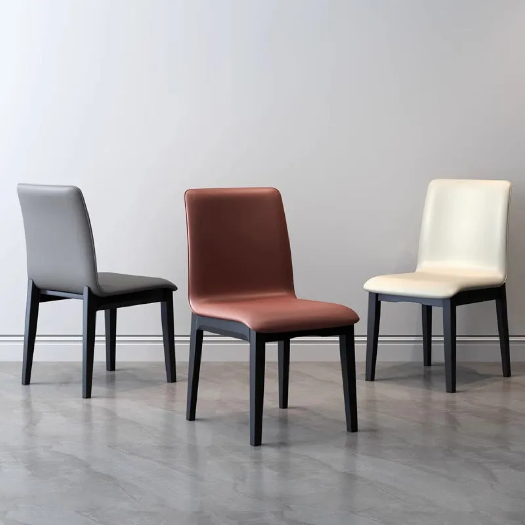 Gray fabric rubberwood tech dining chairs & benches - luxury — Dark Gray / Black