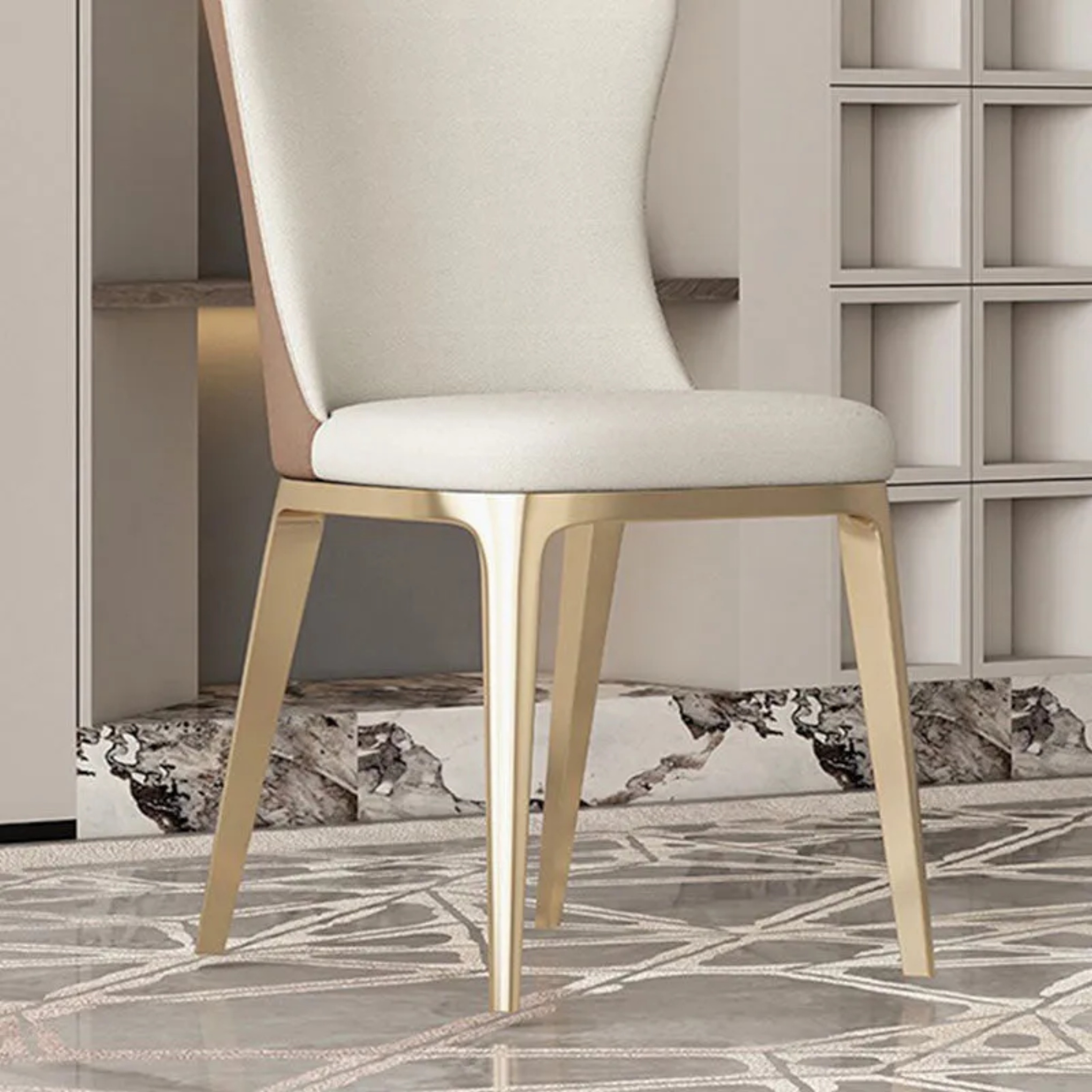 Luxury cloud titanium wood dining chairs & benches in leather metal wood
