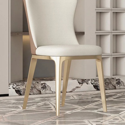 Luxury cloud titanium wood dining chairs & benches in leather metal wood