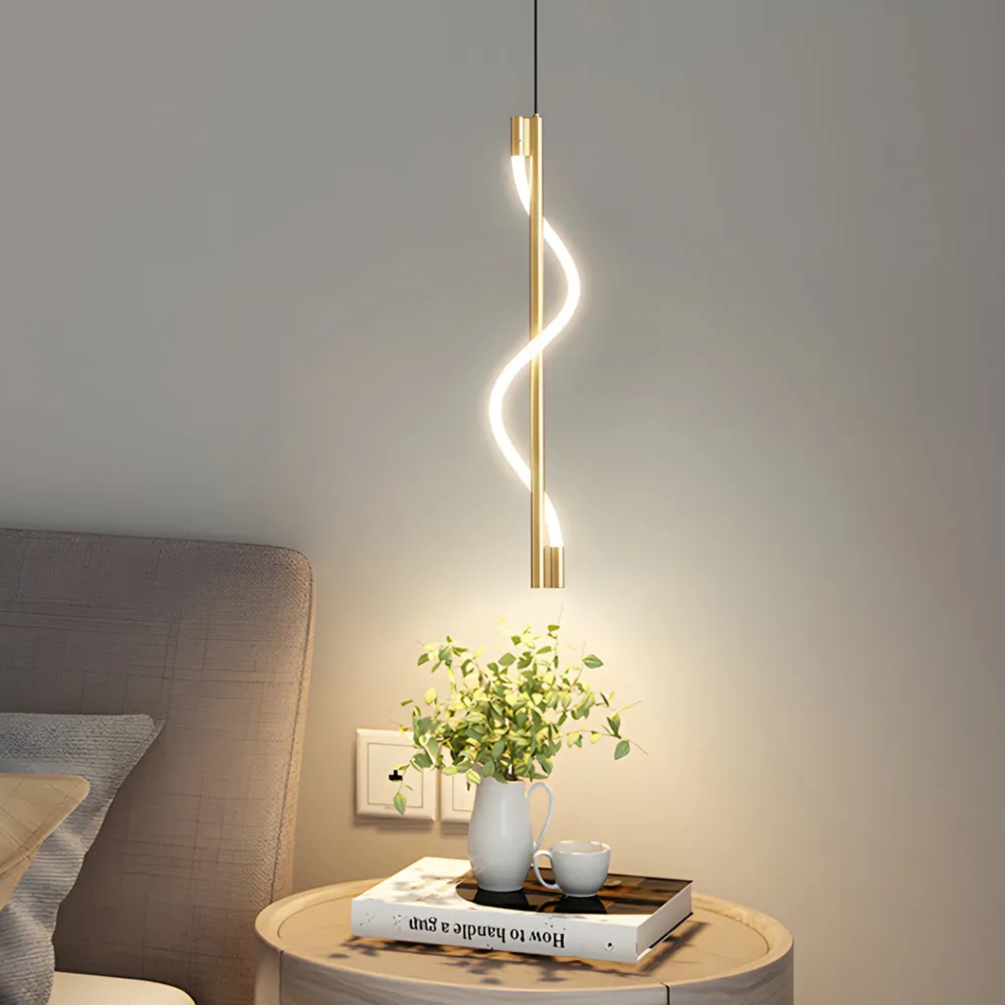 Lighom modern rope vertical bronze pendant lighting — Copper