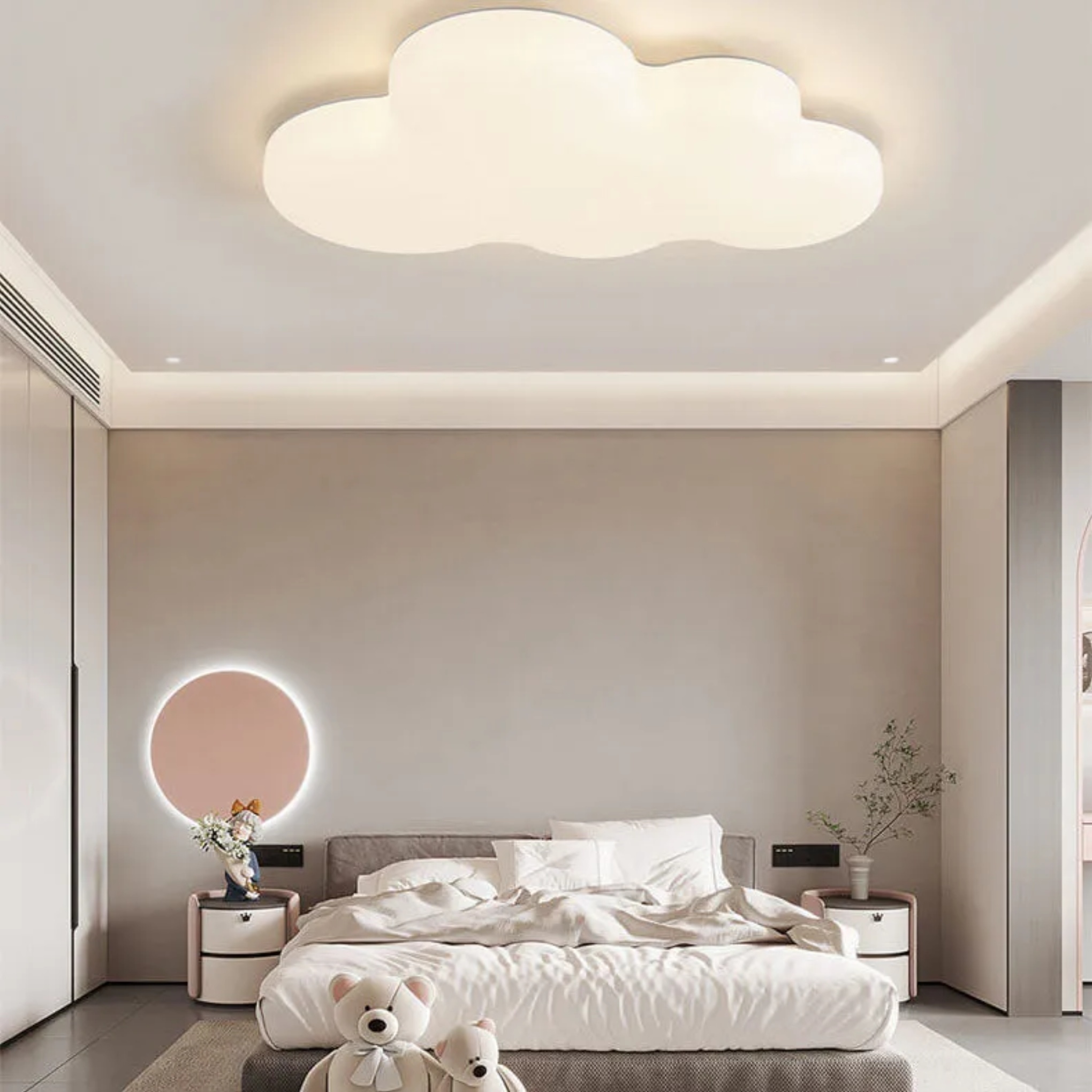 Modern cloud flush mount lighting in acrylic — 110V-120V (US/CA)