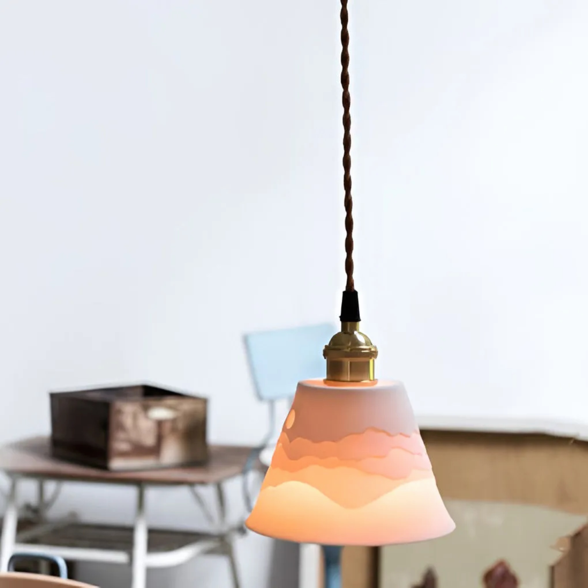 Modern island mountains white ceramic pendant lighting, Lighom — Pendant Lamp