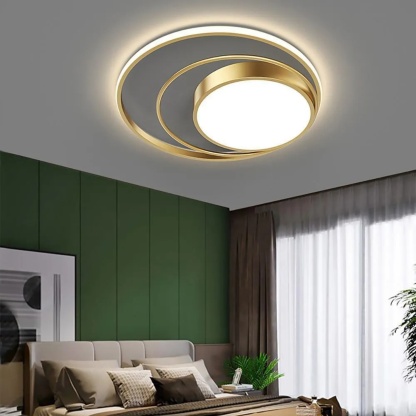 Multi-circle black flush mount lighting — Cool White (6000K) / Matte Black