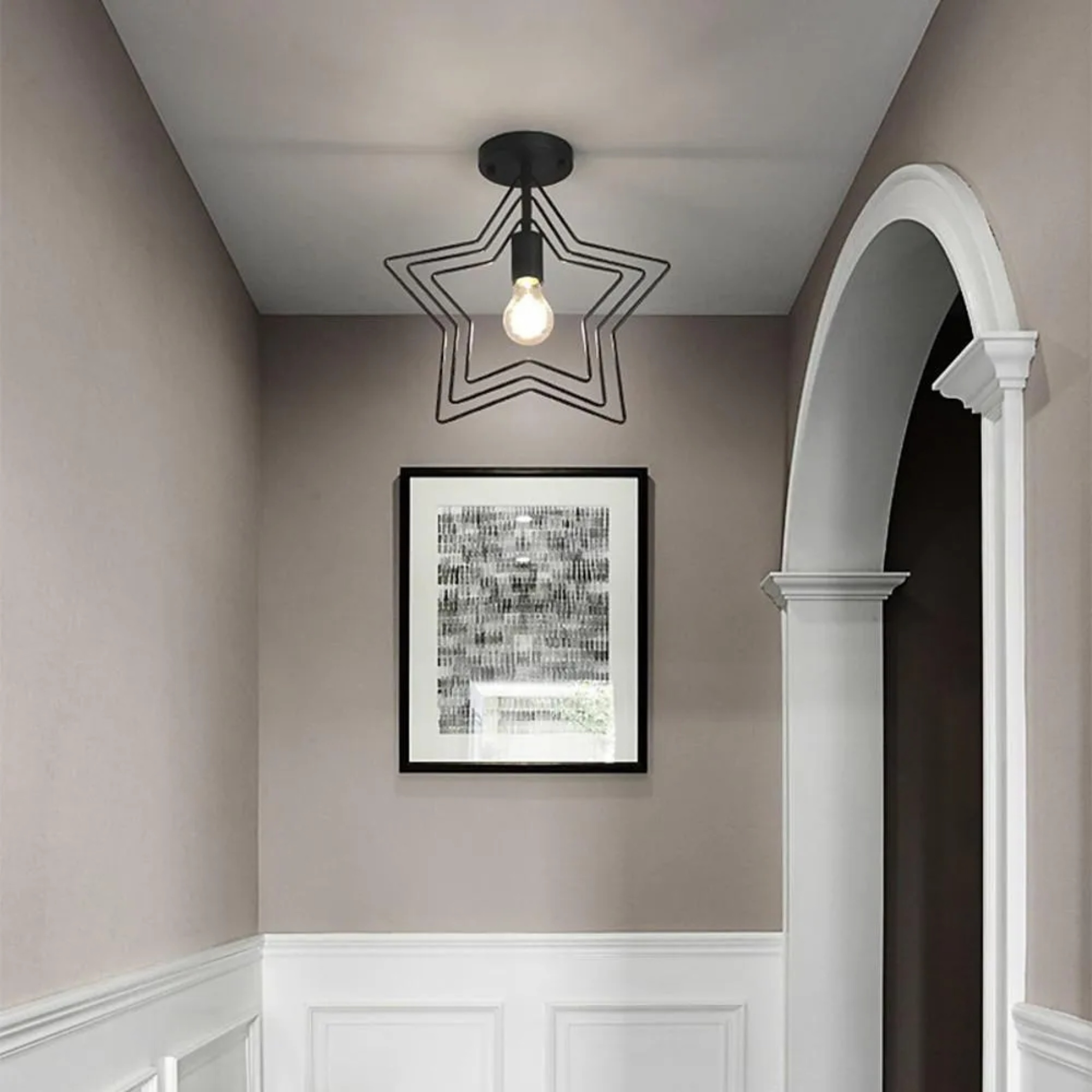 Lighom modern star multi-metal black pendant lighting — Matte Black