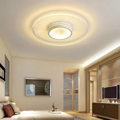 Lighom modern multiple circles synthetic flush mount lighting — Warm White (3000K)