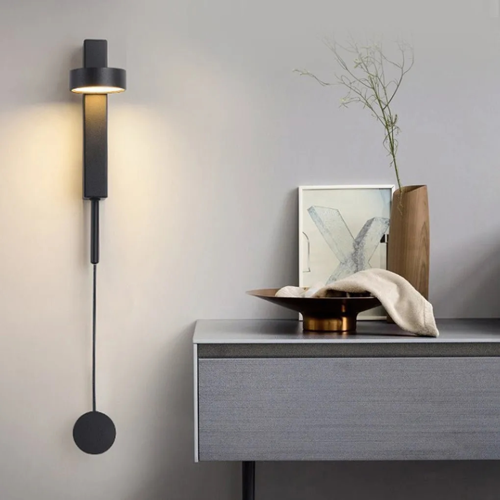Modern rotatable 180 gold wall sconces, Lighom — Matte Black