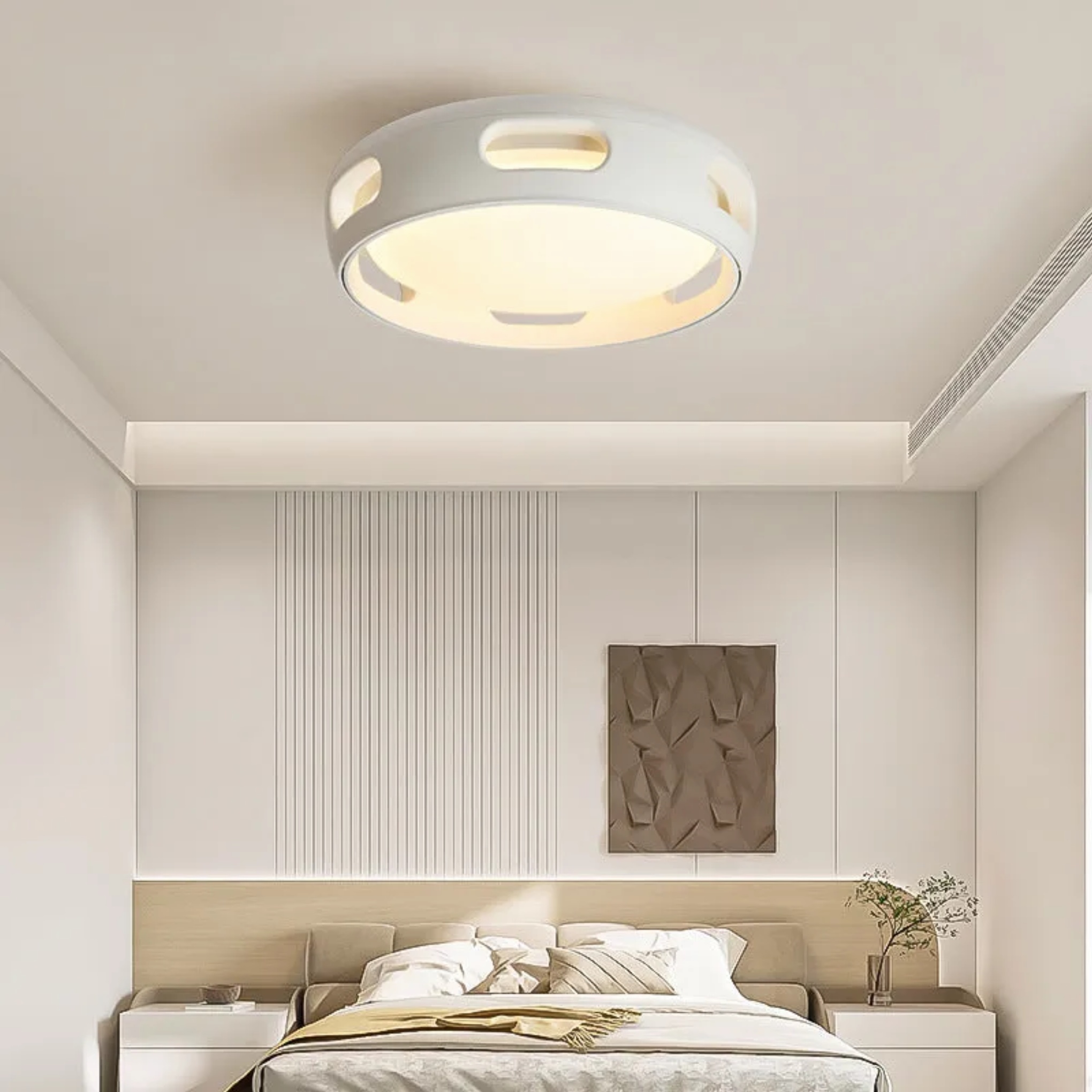 Nordic bladeless white acrylic ceiling fan light — 110V-120V (US/CA)