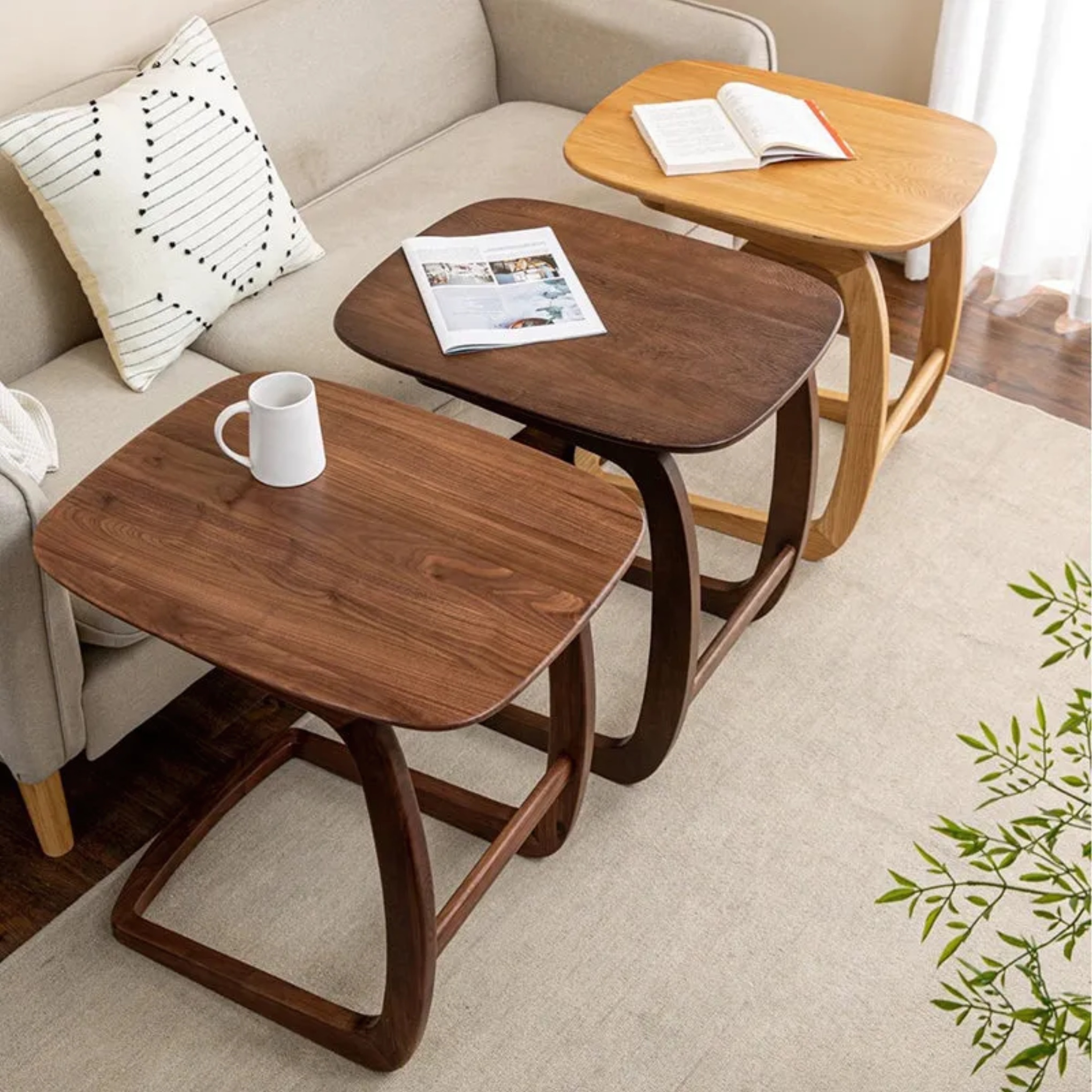 Nordic ash end wood end & side tables