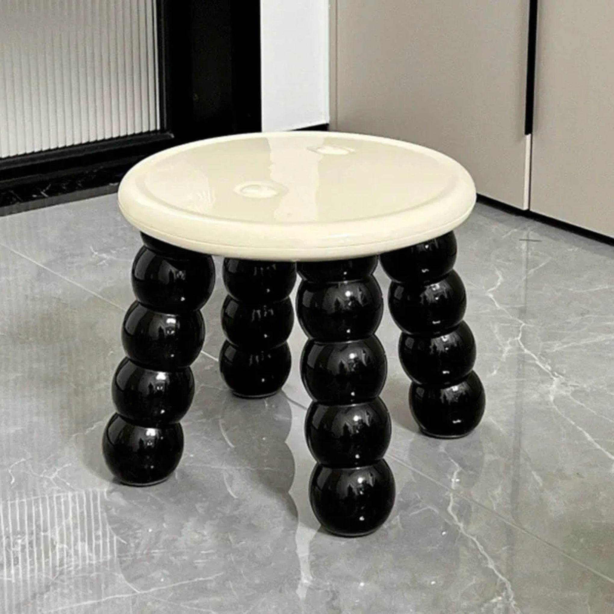 Black nordic caterpillar low stools