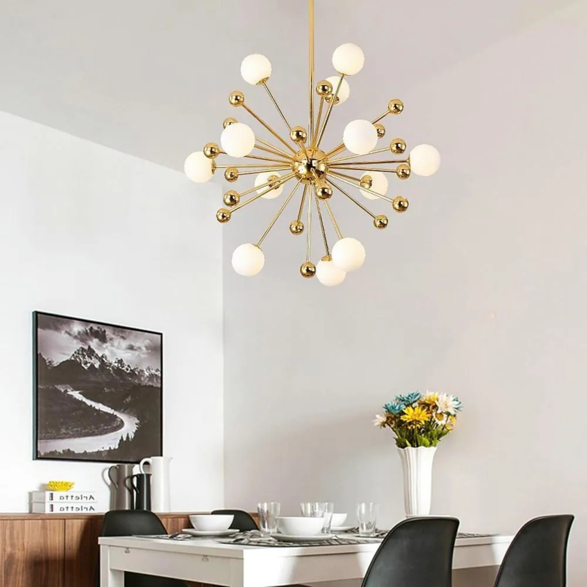 White glass globe bubble chandeliers - nordic — Warm White (3000K)