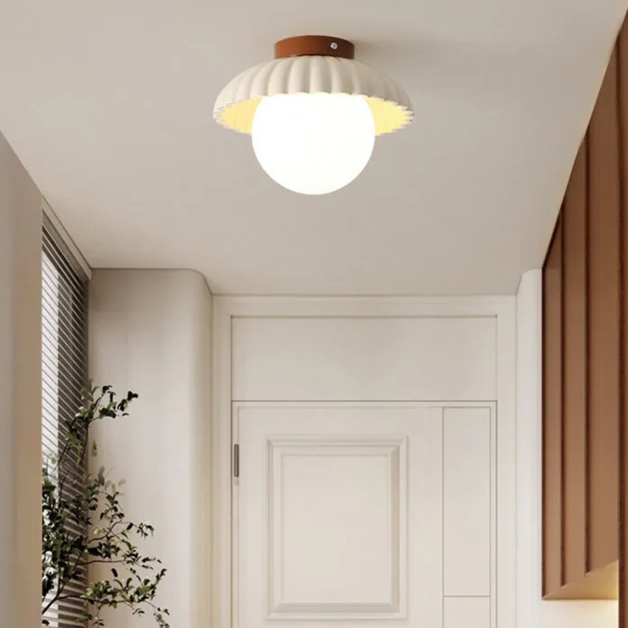 Lighom nordic dome bud iron semi-flush mount light — White / 110V-120V (US/CA)