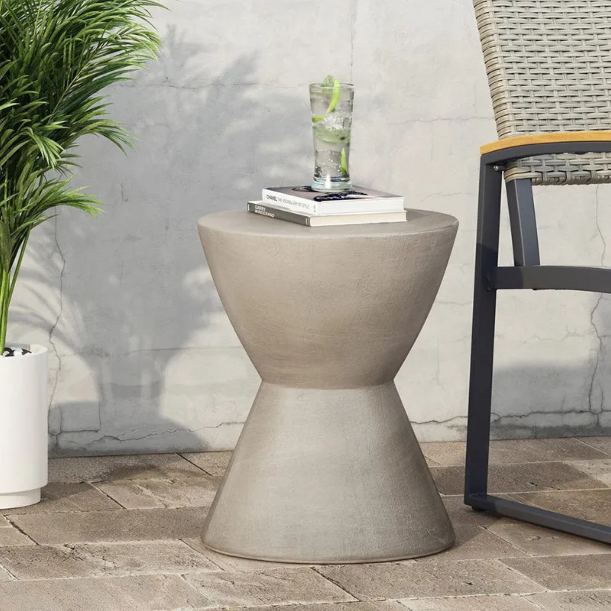 Gray creative cylinder magnesium end & side tables