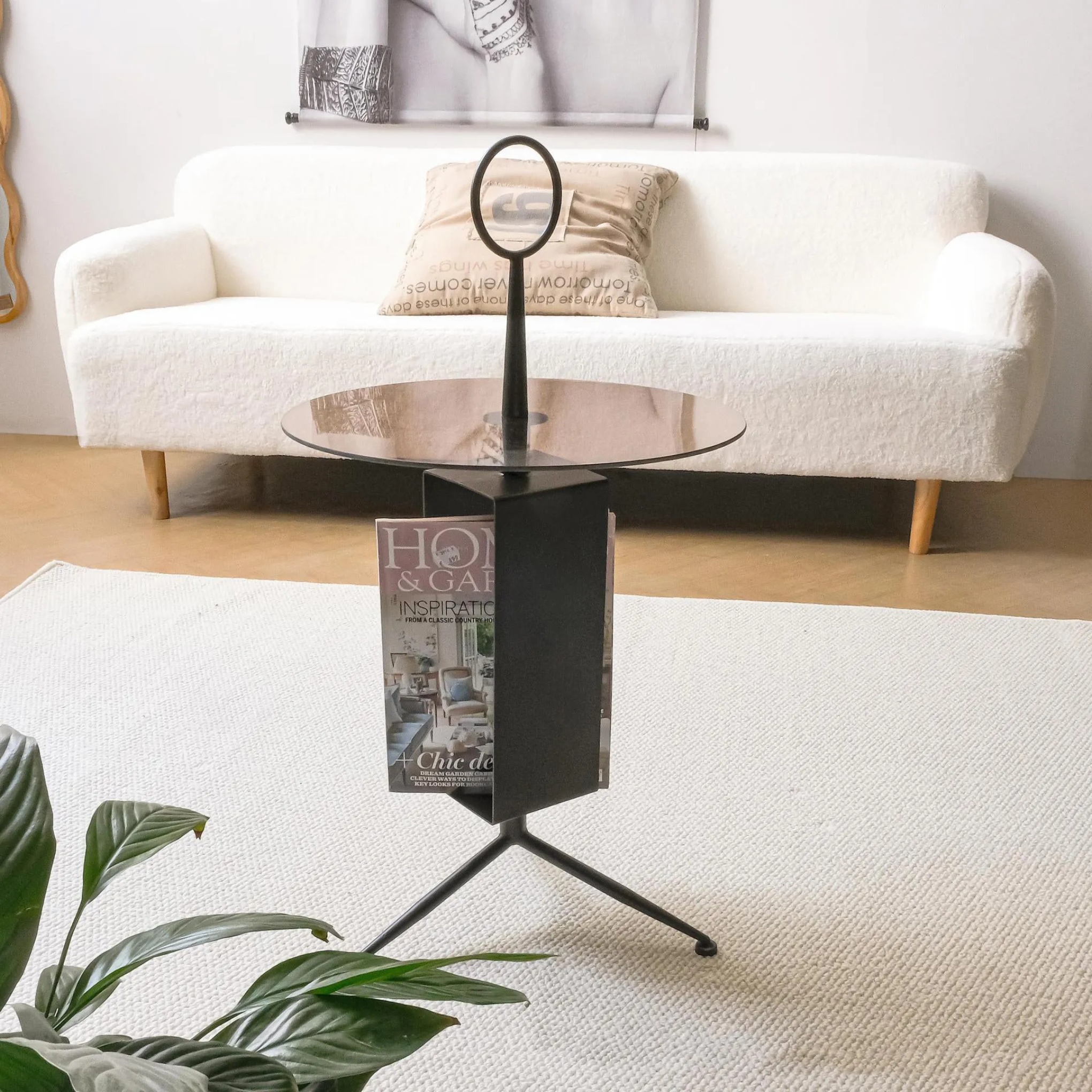 Lighom nordic end tripod chrome end & side tables