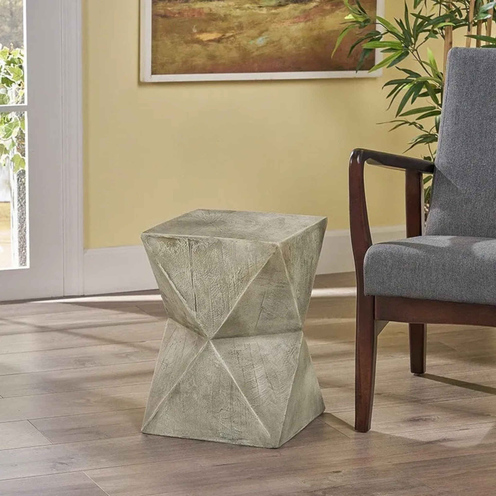Nordic magnesium end gray leather linen wood end & side tables, Lighom