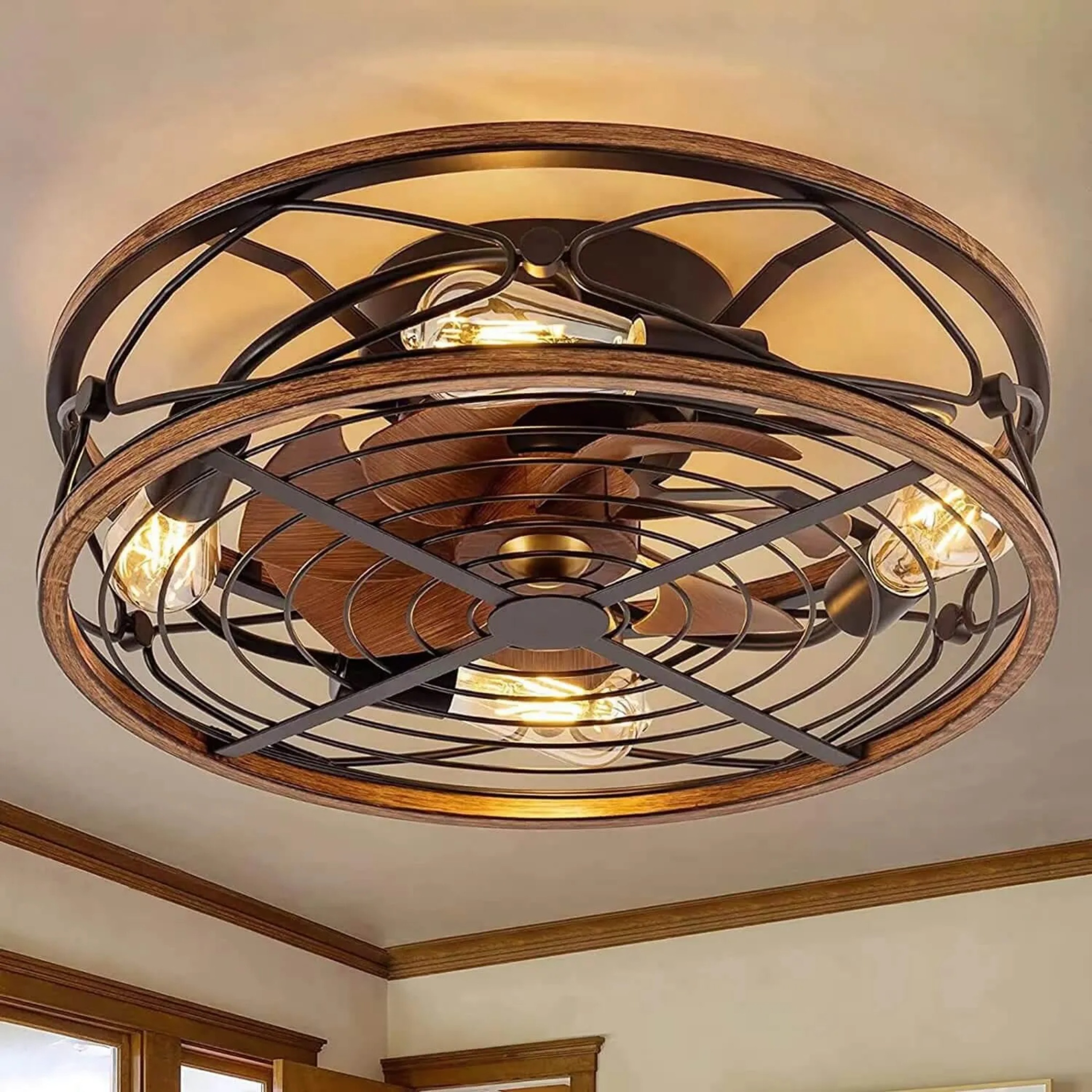 Bronze metal ceiling fans - nordic — Small (12"H / 110V-120V (US/CA