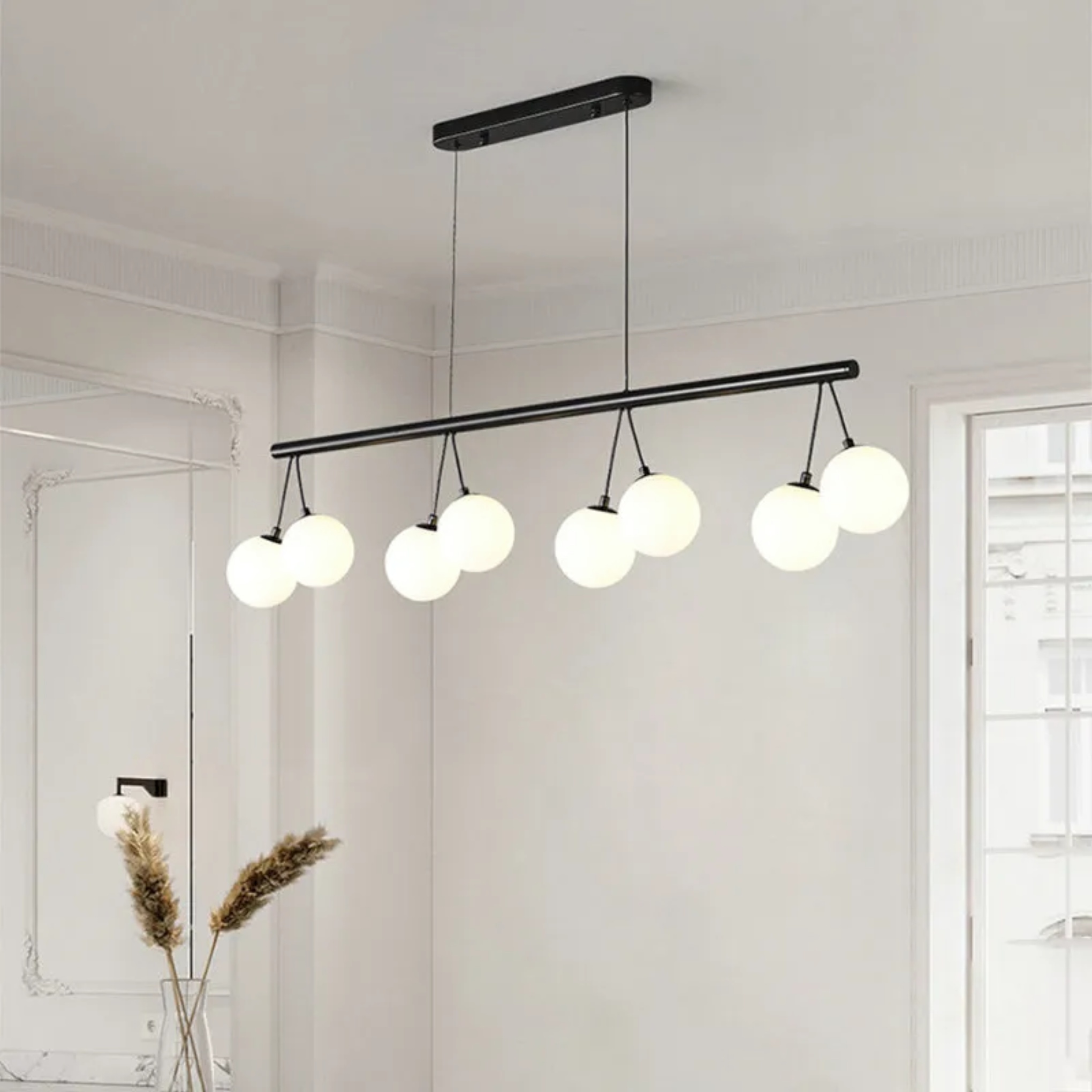 Nordic ring linear chandeliers in iron — 8-Light / 110V-120V (US/CA)