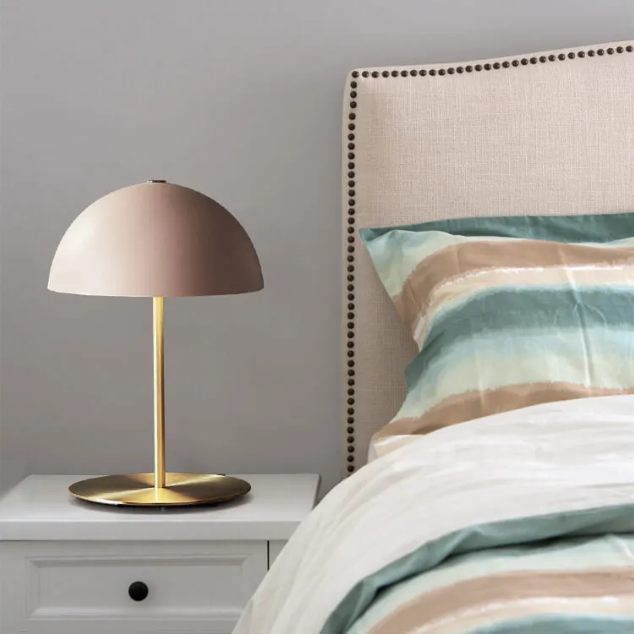 Dome macaron metal table lamps for study — Pink / 110V-120V (US/CA)