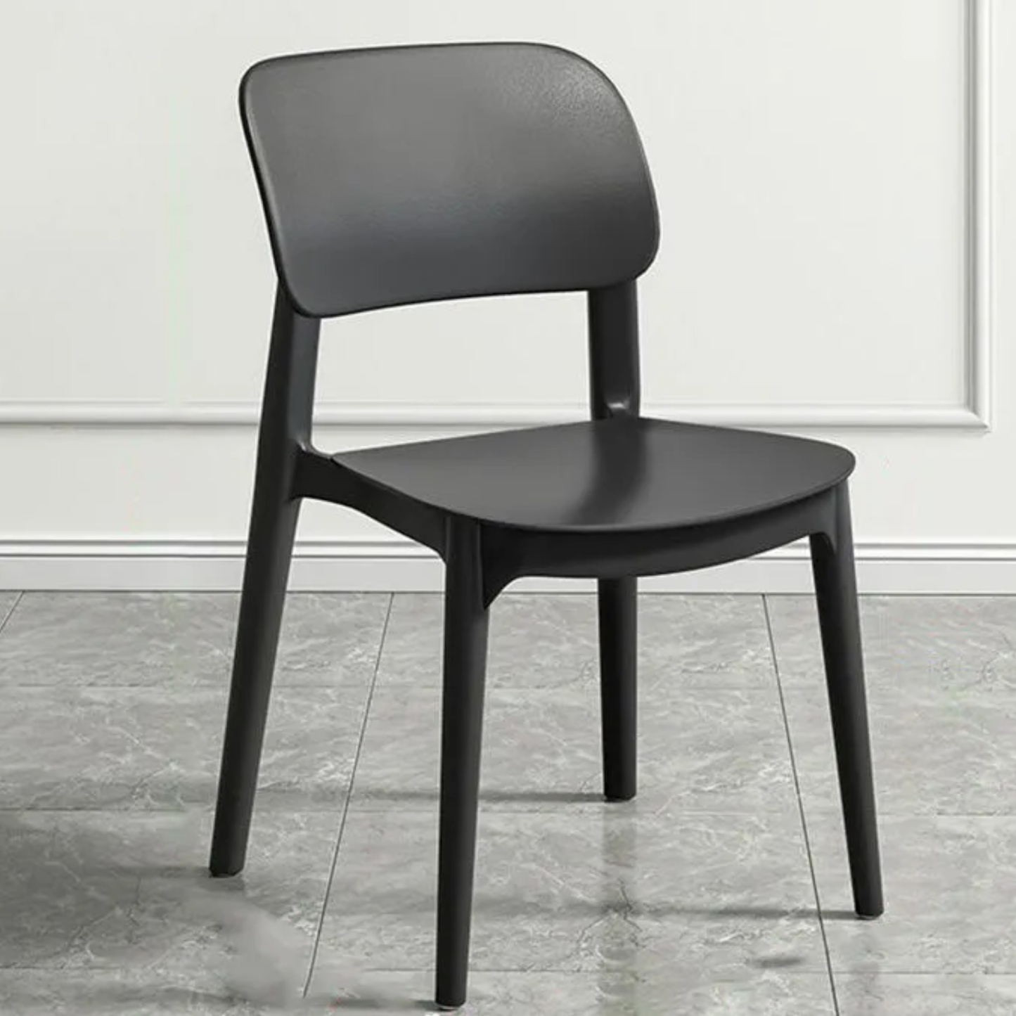 Nordic macaron stackable black dining chairs & benches