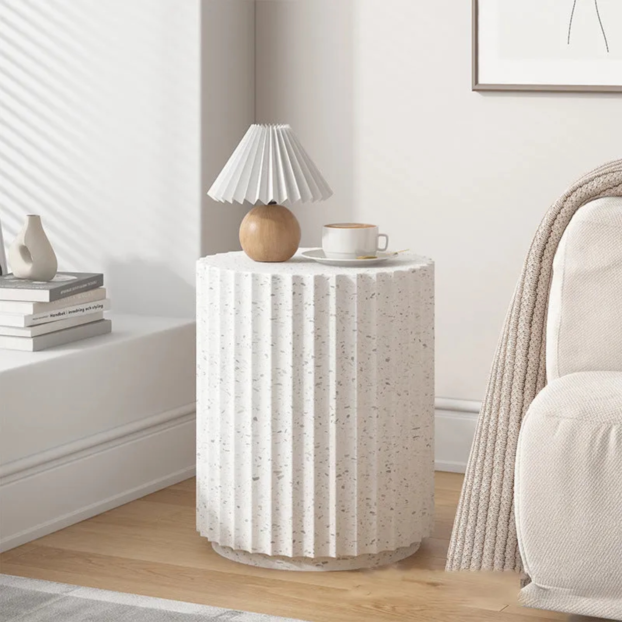 Lighom magnesium cylindrical wood nightstands for bedroom