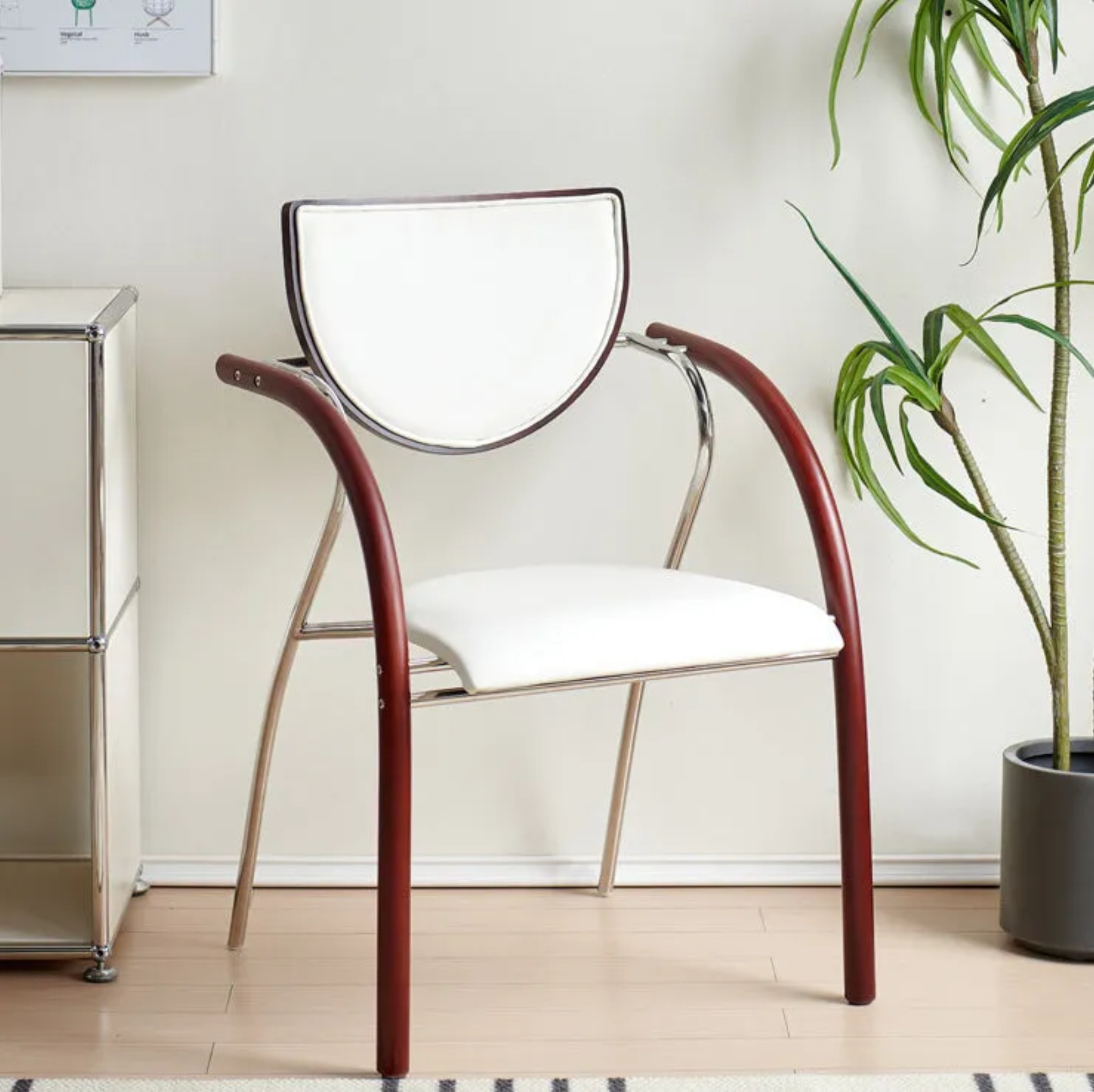 Lighom nordic semicircular microfiber wood dining chairs & benches — Black & White