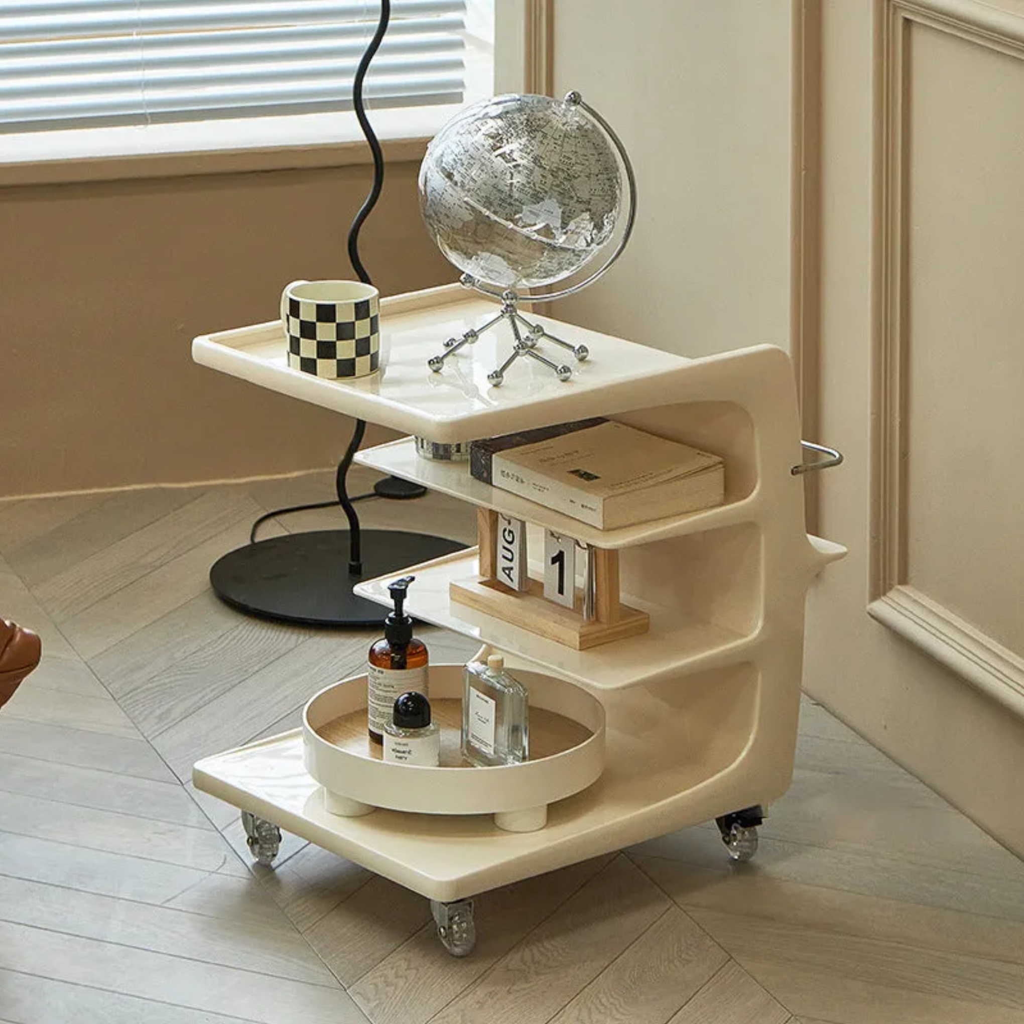 Nordic end movable white steel end & side tables, Lighom