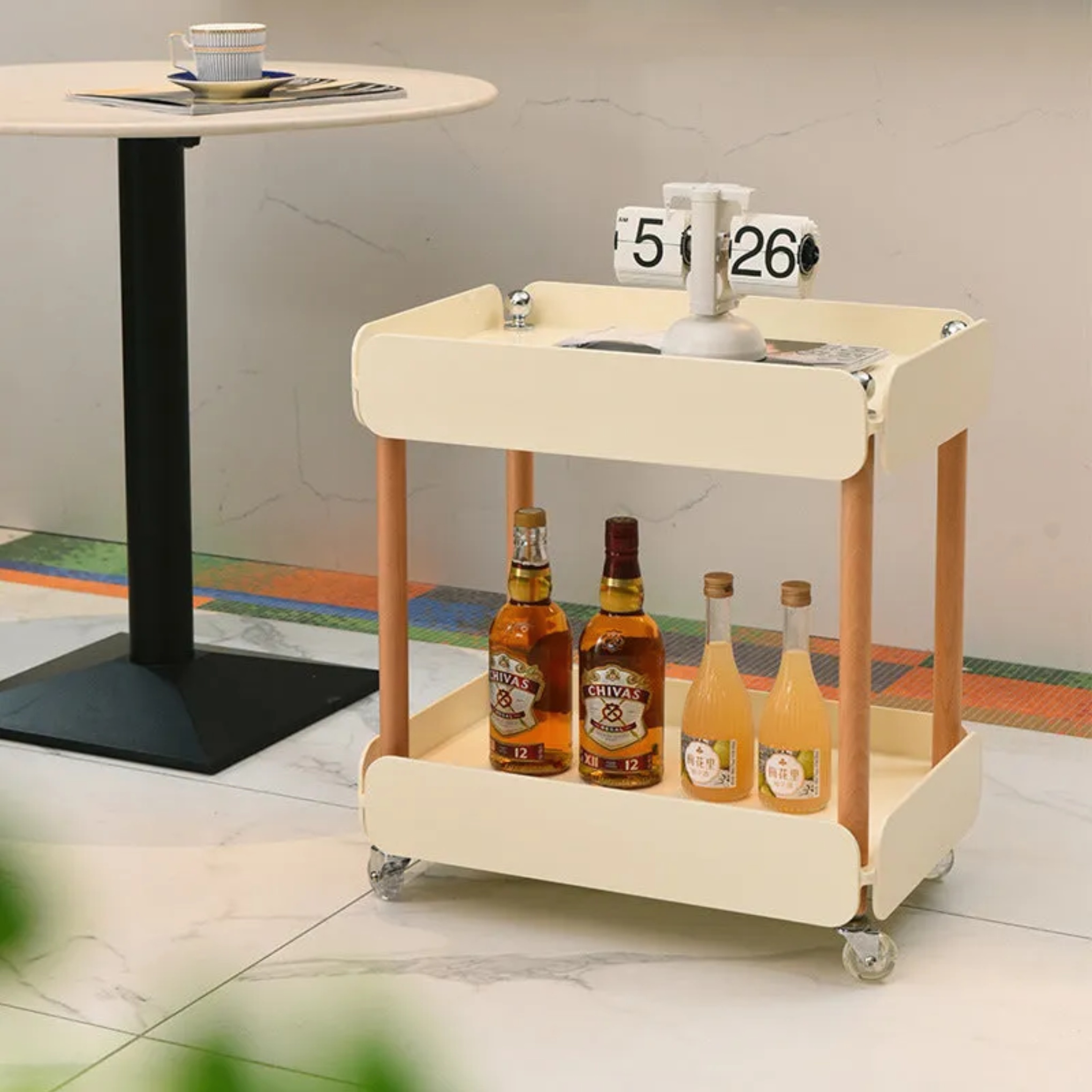 Wood nordic 2-tier end & side tables
