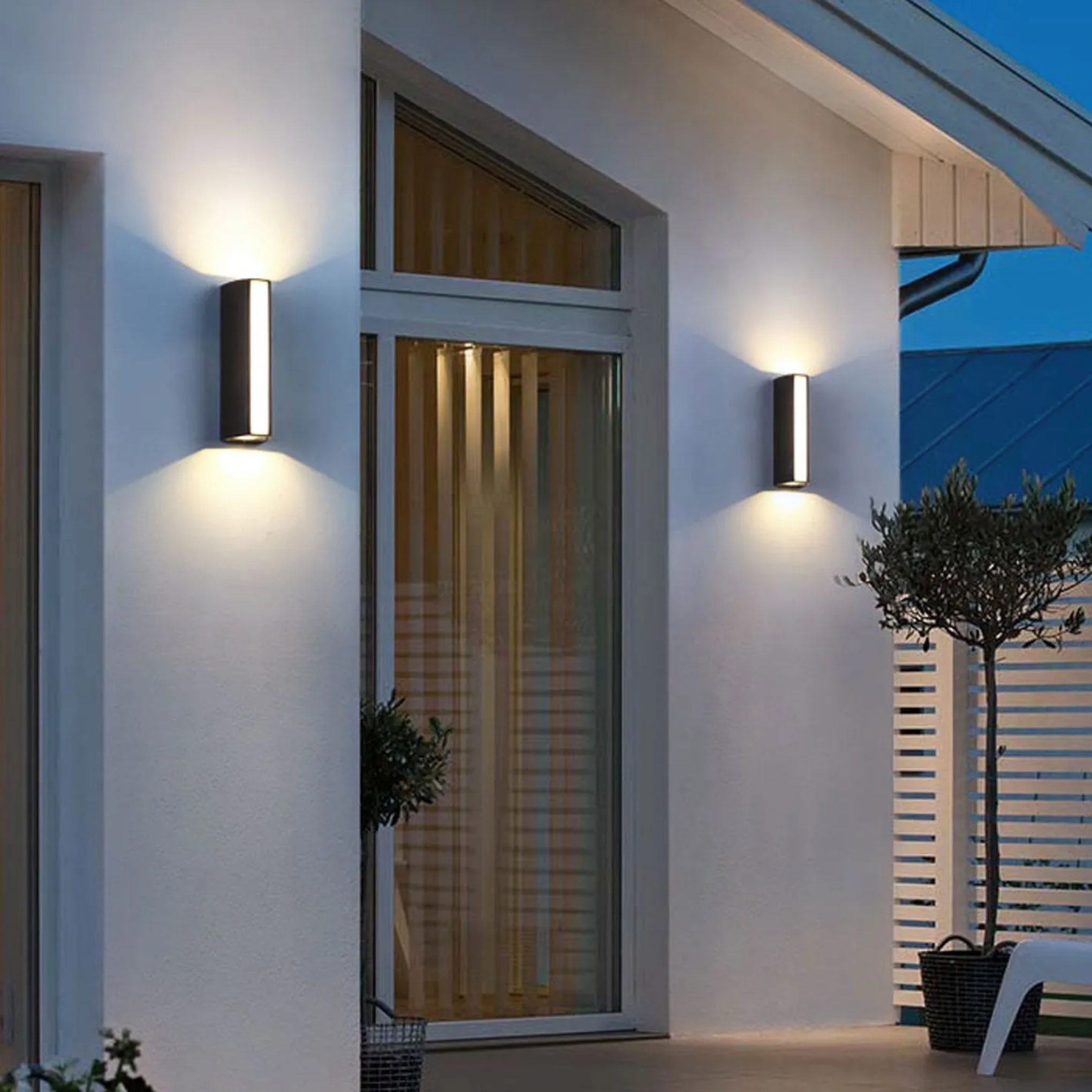 Lighom nordic down rectangular yellow wall sconces in acrylic — 5.91" W x 23.62" H x 5.91" D / Cool White (6000K) /...