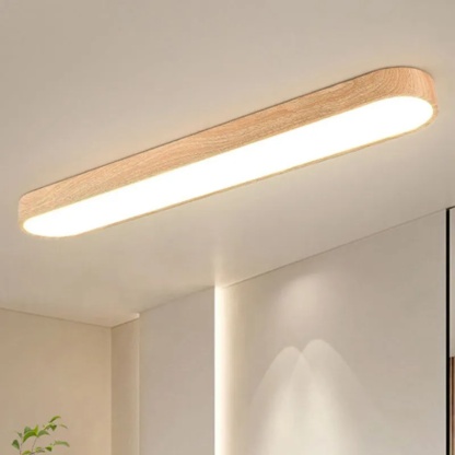 Nordic rectangular wood acrylic flush mount lighting, Lighom — Small (12"H / 110V-120V (US/CA)