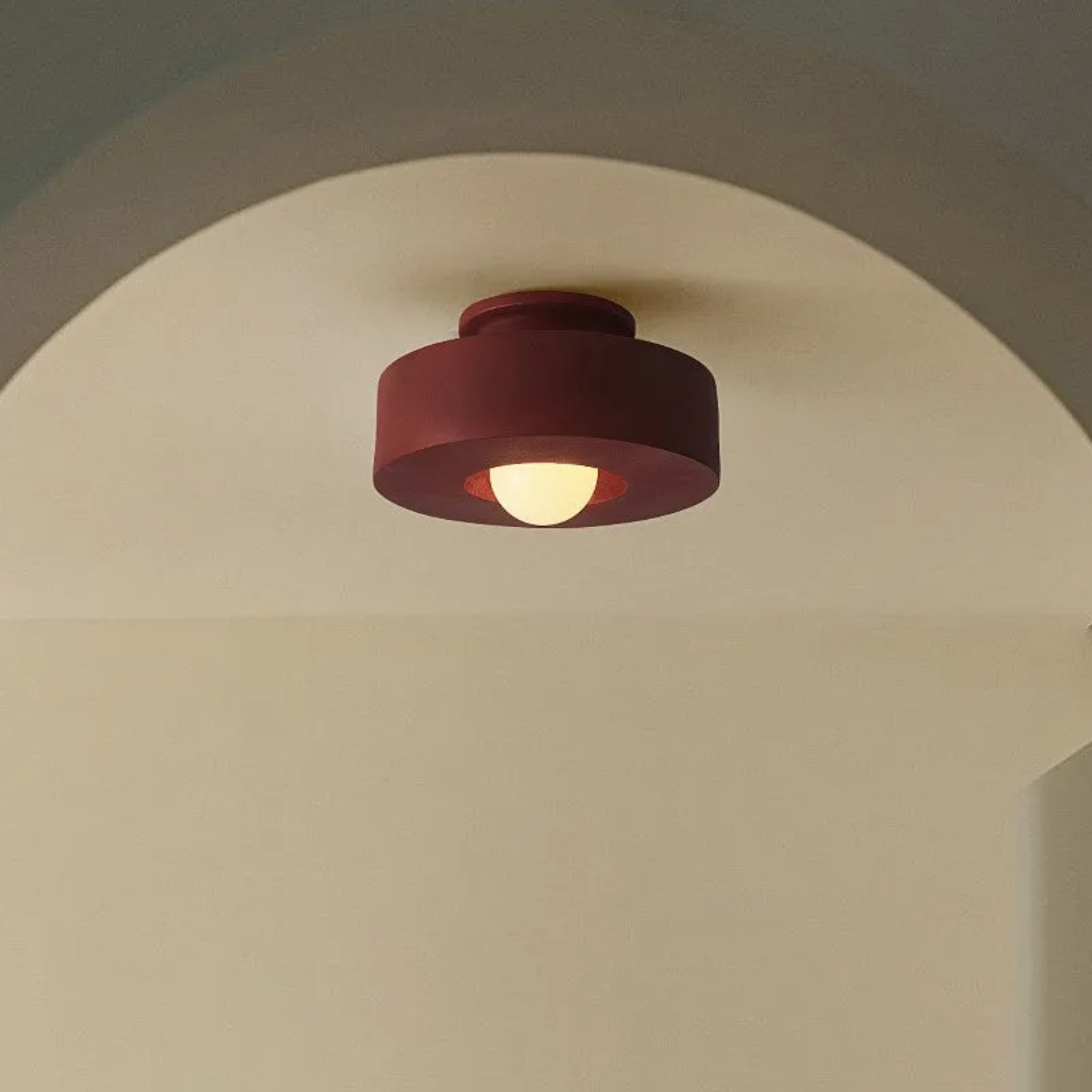 Nordic round semi-flush red semi-flush mount light — 110V-120V (US/CA)