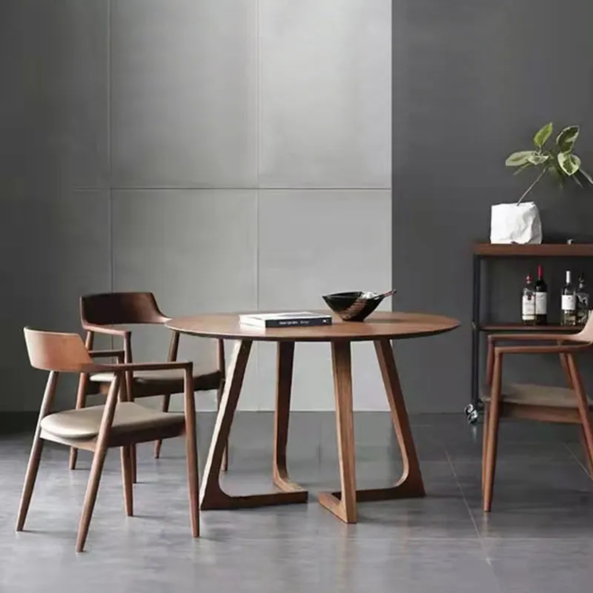Nordic solid round coffee tables in wood glass