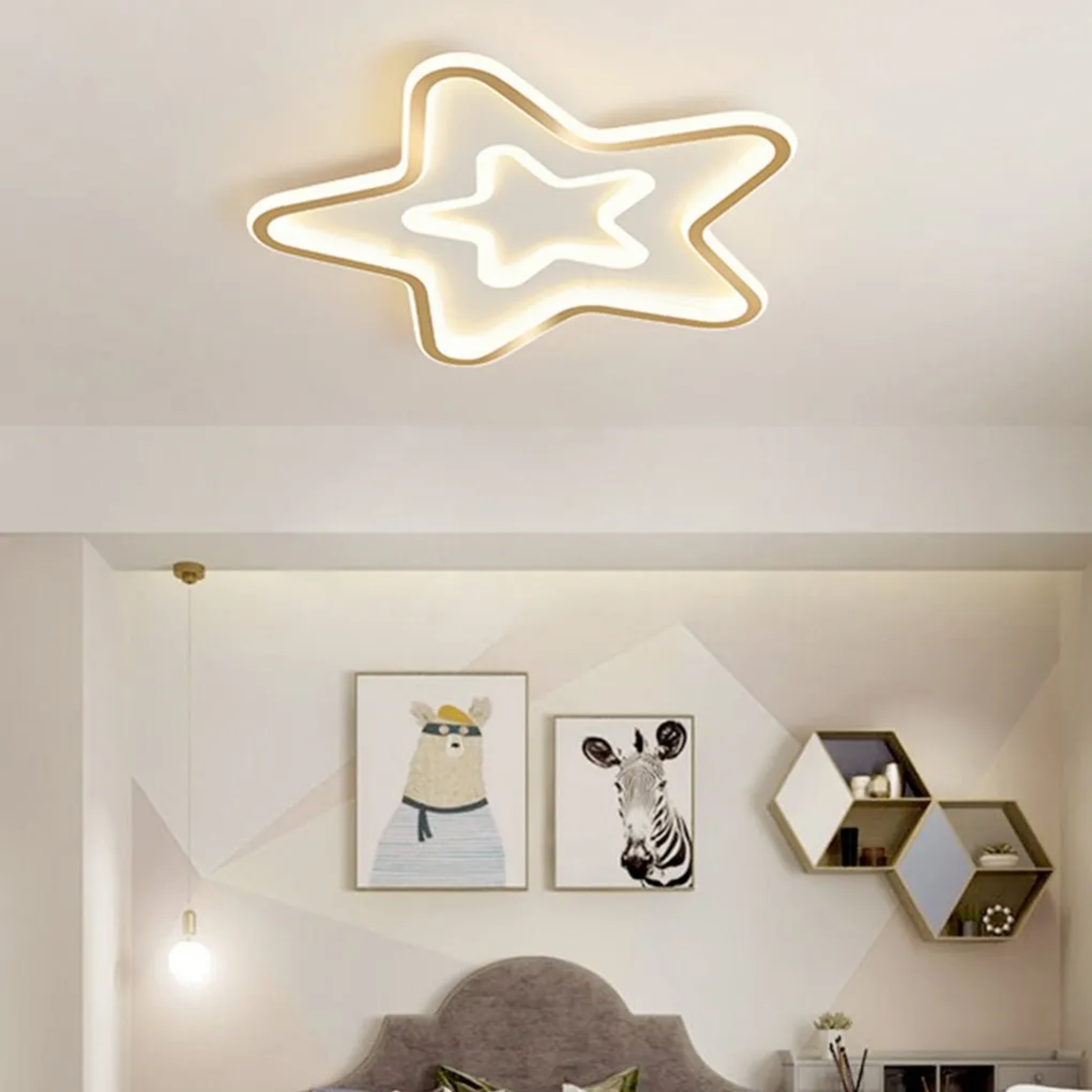 White nordic decor home flush mount lighting — Cool White (6000K)