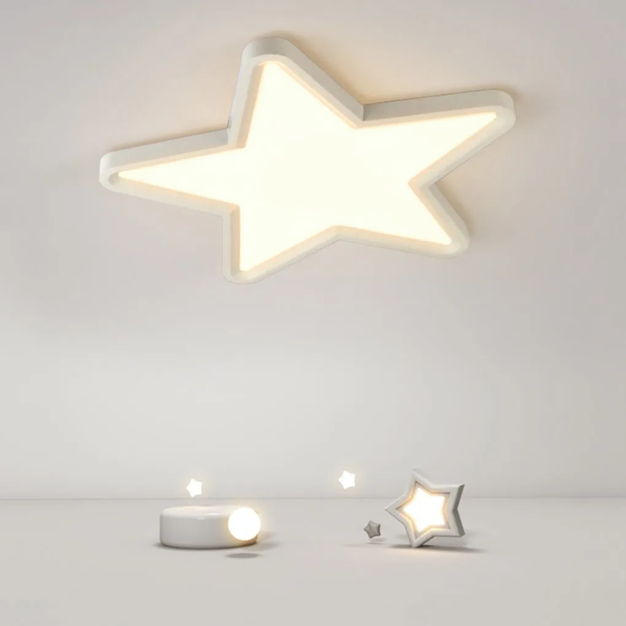 Lighom nordic star synthetic flush mount lighting — Cool White (6000K) / White