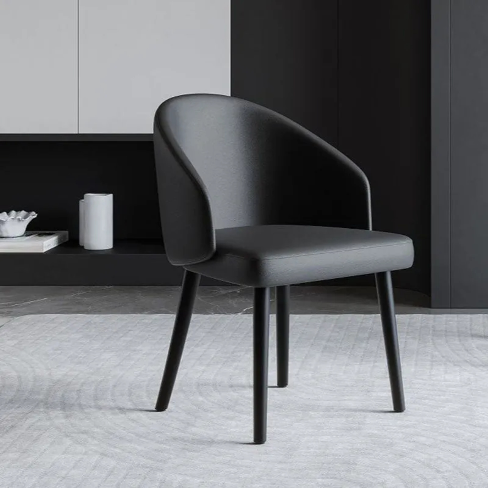 Gray nordic saddle trapezoid dining chairs & benches — Light Gray
