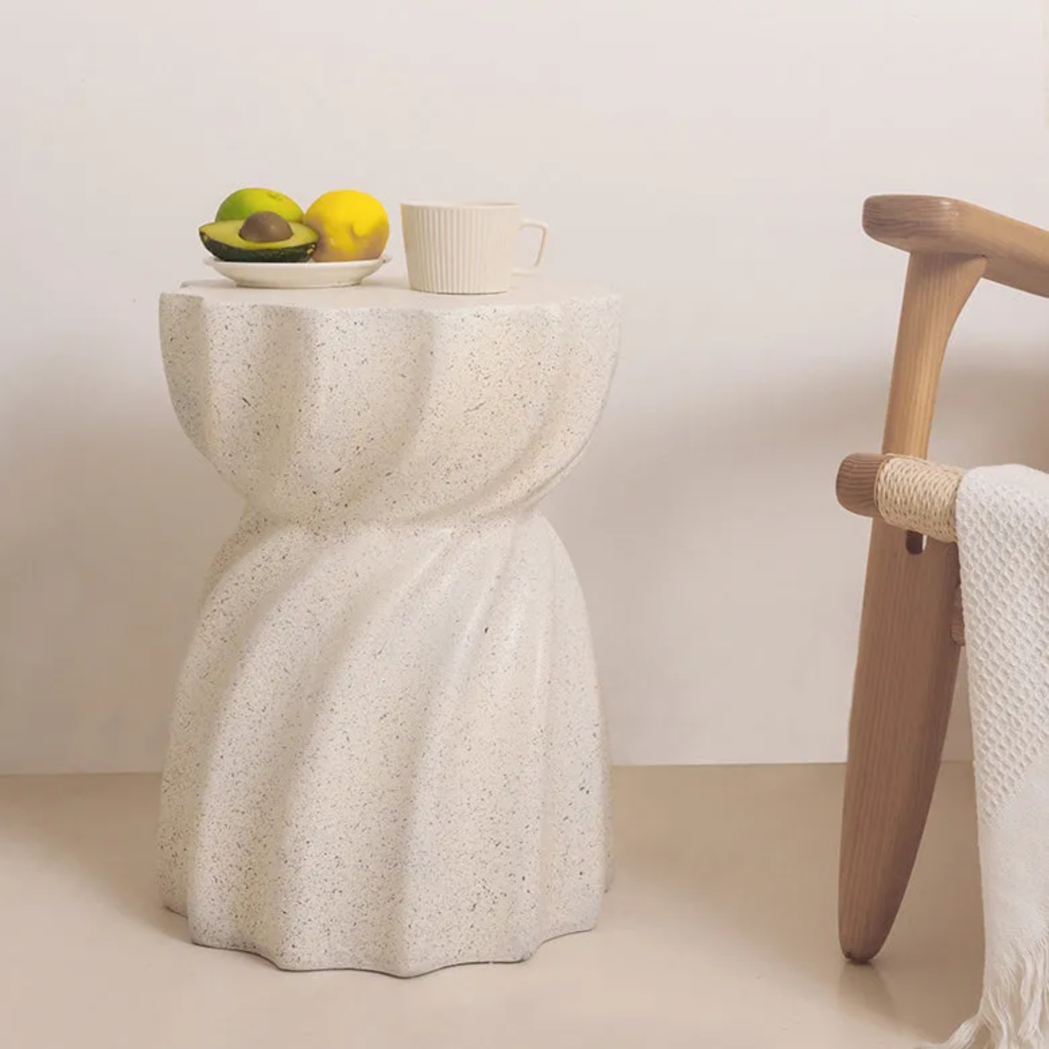 Lighom texture twisted resin concrete coffee tables for bedroom