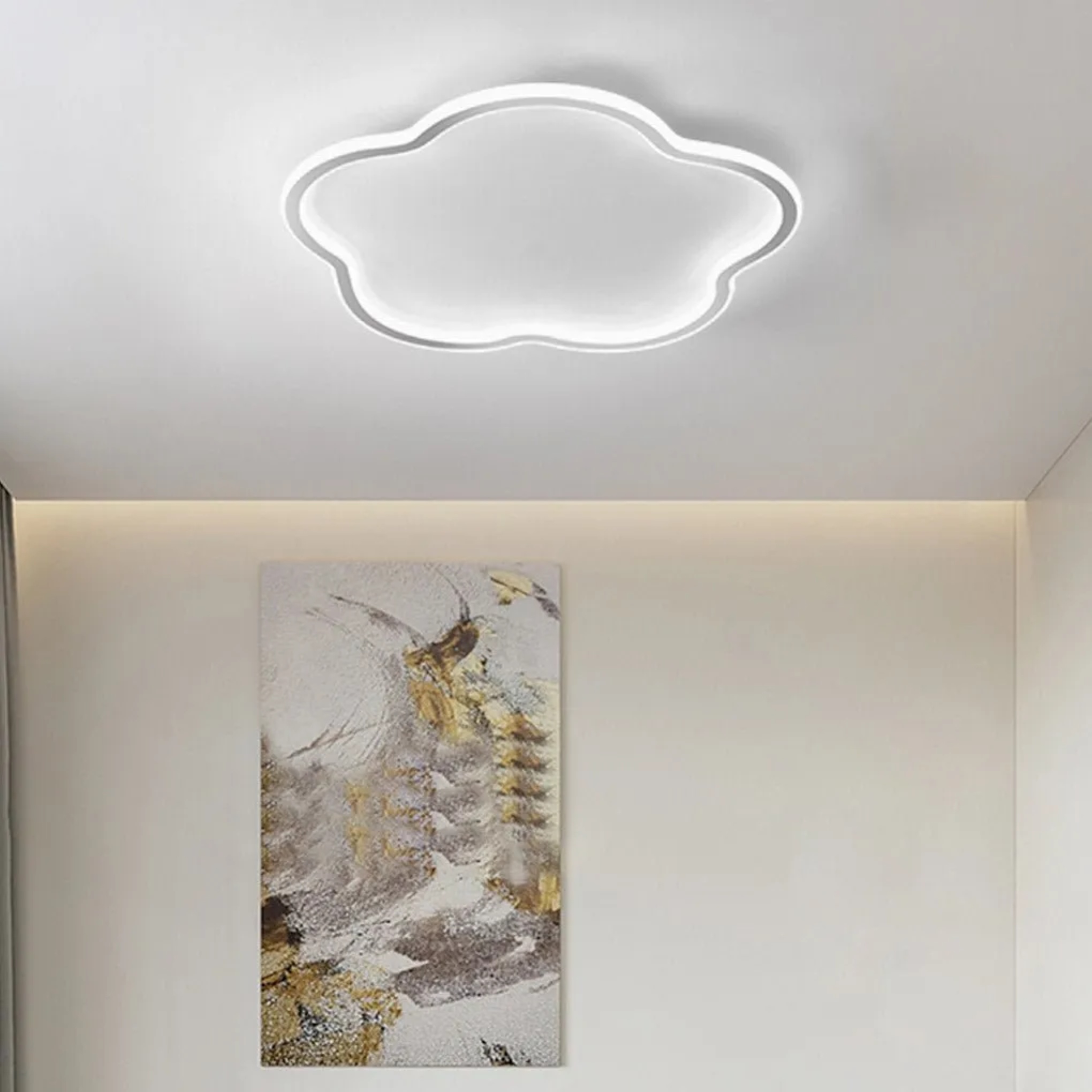 Cloud ultra-thin metal flush mount lighting for bedroom — Cool White (6000K)