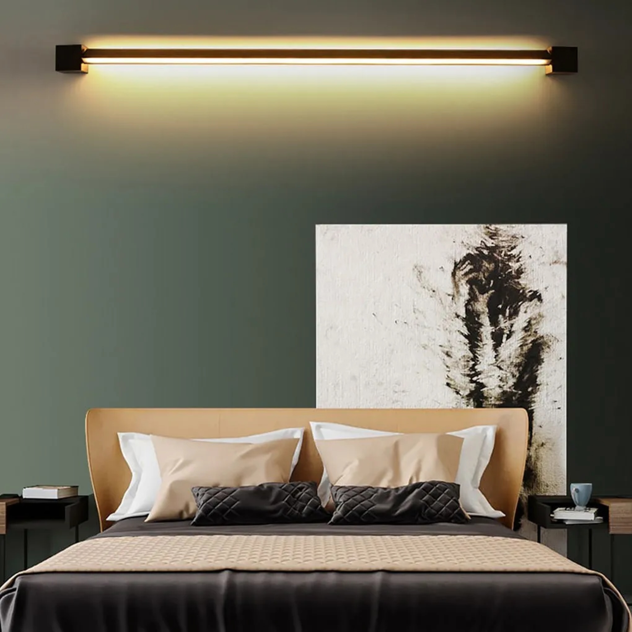 Black synthetic rotatable strip led wall lights - modern — 19" L