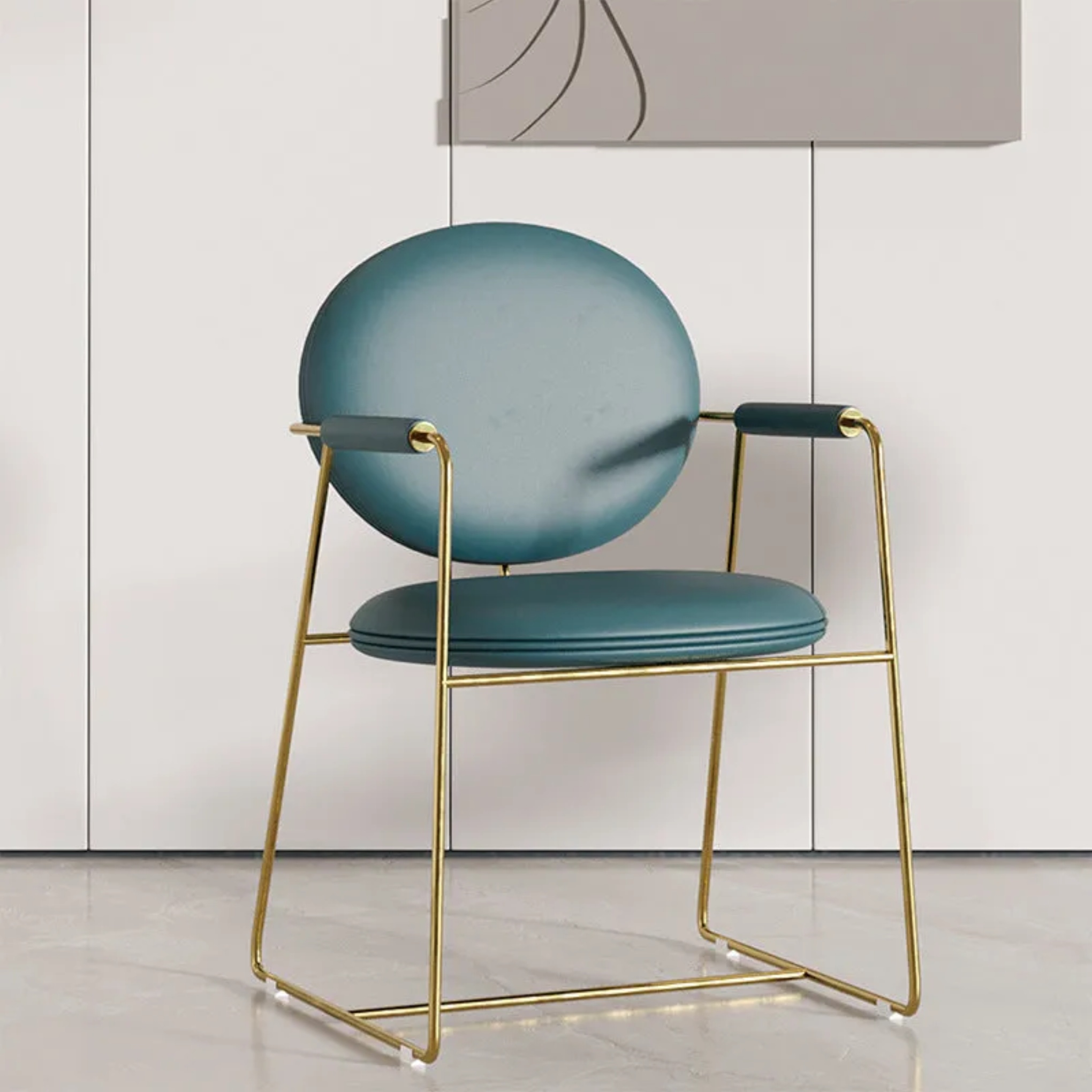 Nordic upholstered titanium leather glass stone dining chairs & benches