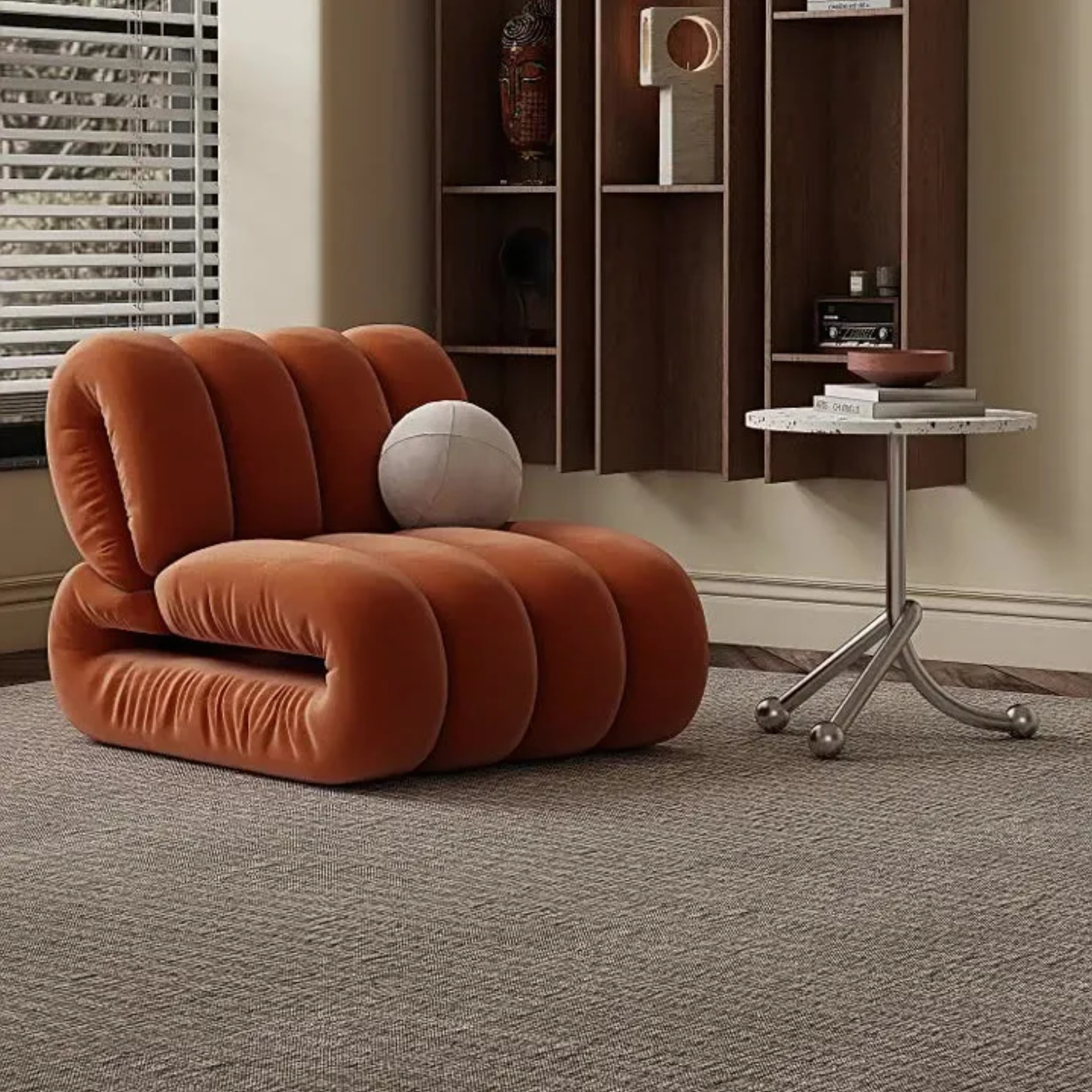 Nordic striped rectangular beige wood accent chairs, Lighom