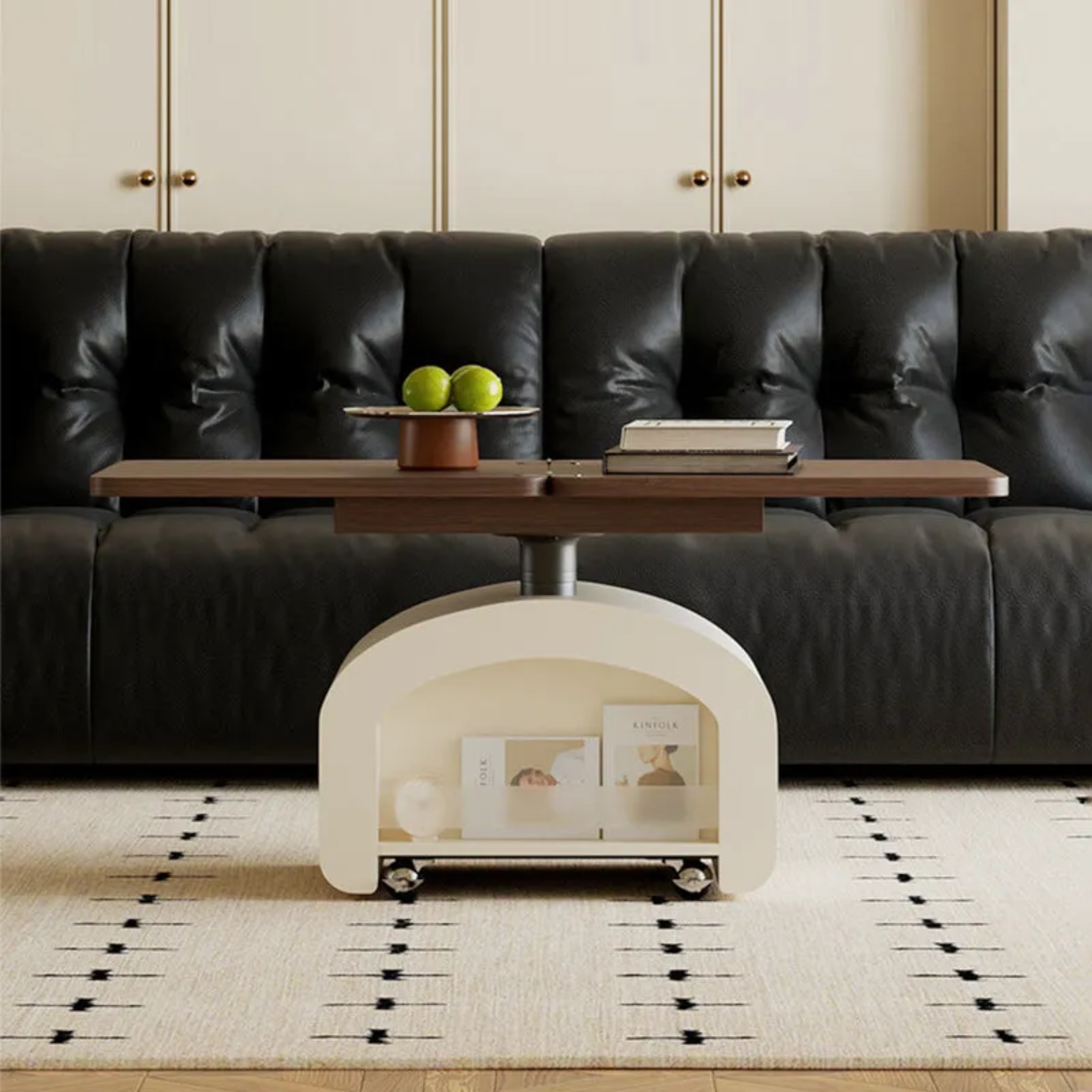 Nordic 1-drawer pine walnut coffee tables