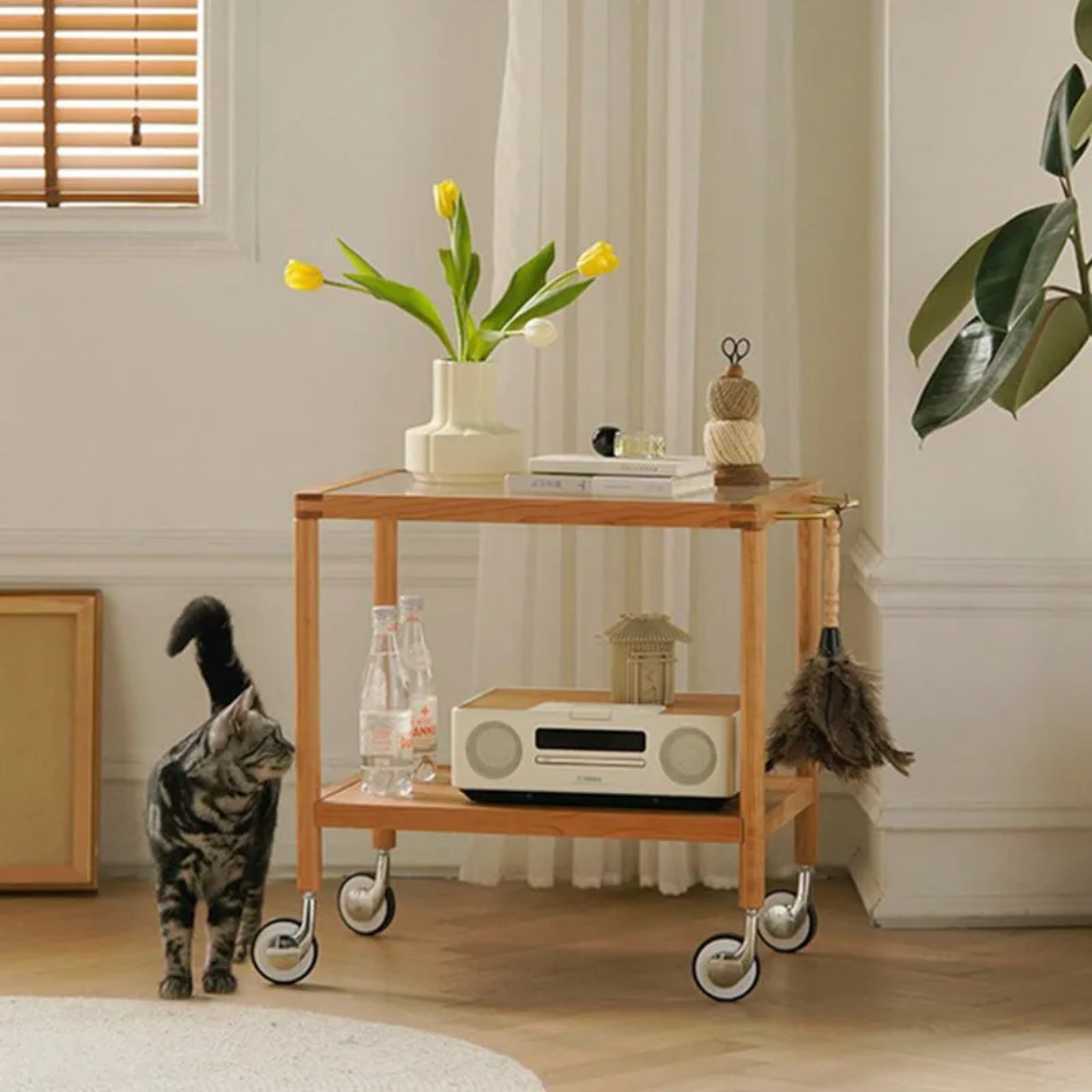 Nordic end 2-tier end & side tables in wood