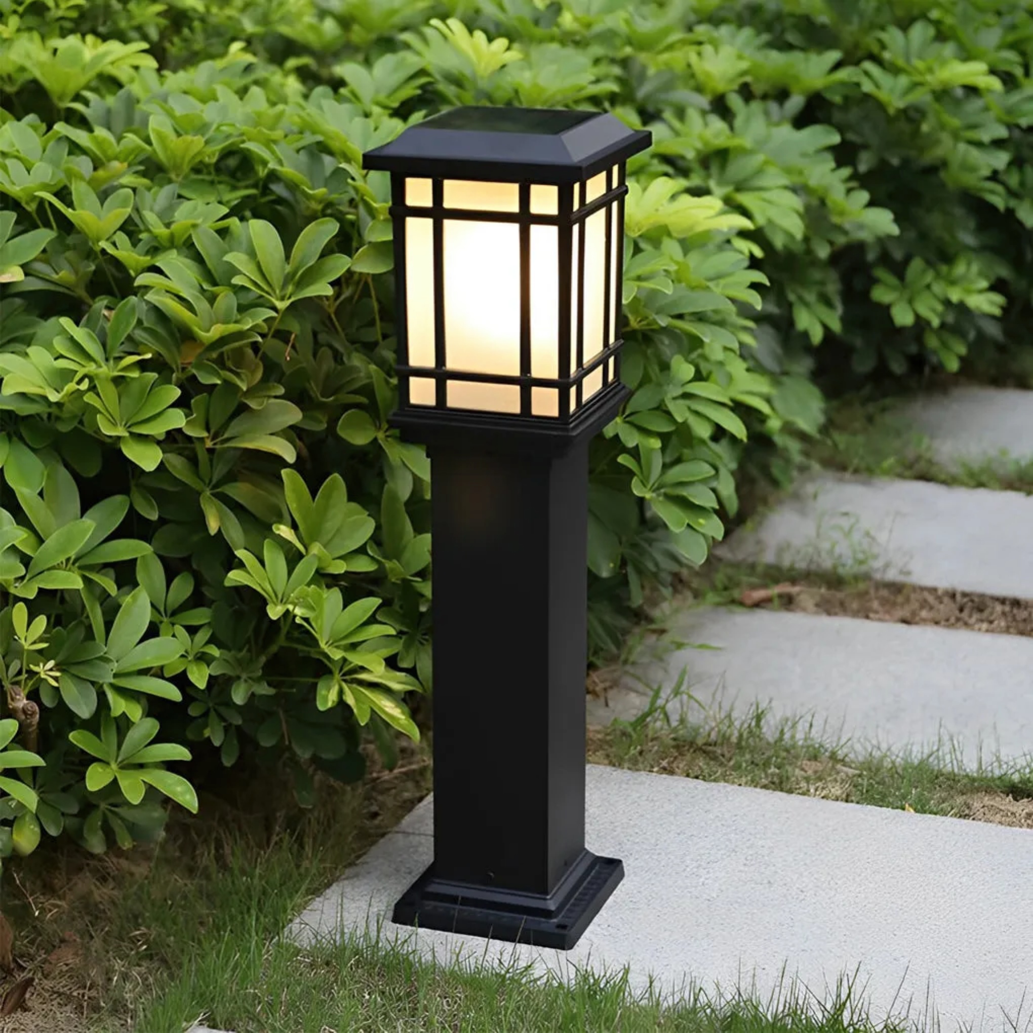 Modern path black metal glass aluminum landscape lighting, Lighom