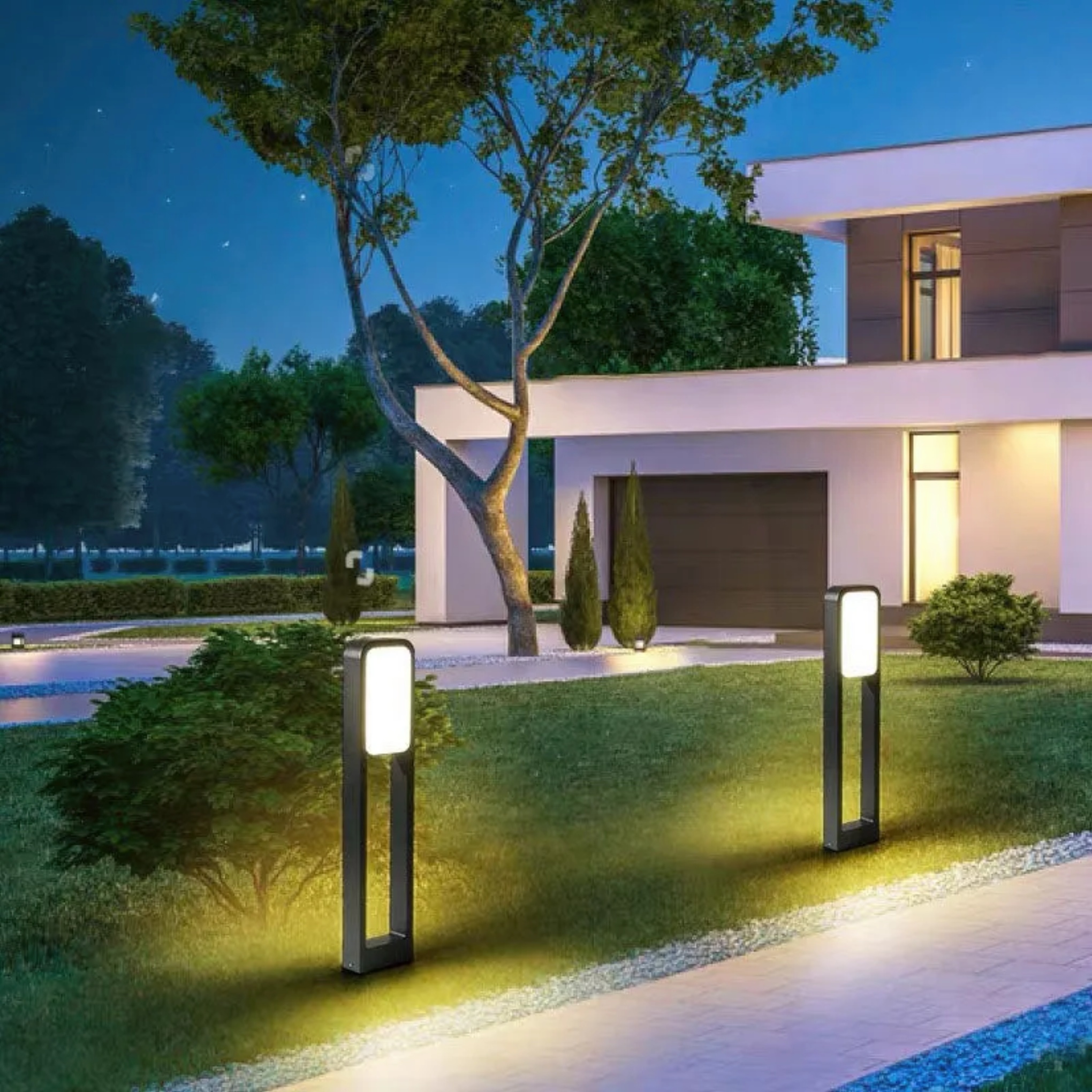 Lighom modern rectangular frame acrylic landscape lighting — Small (12"H / 110V-120V (US/CA)