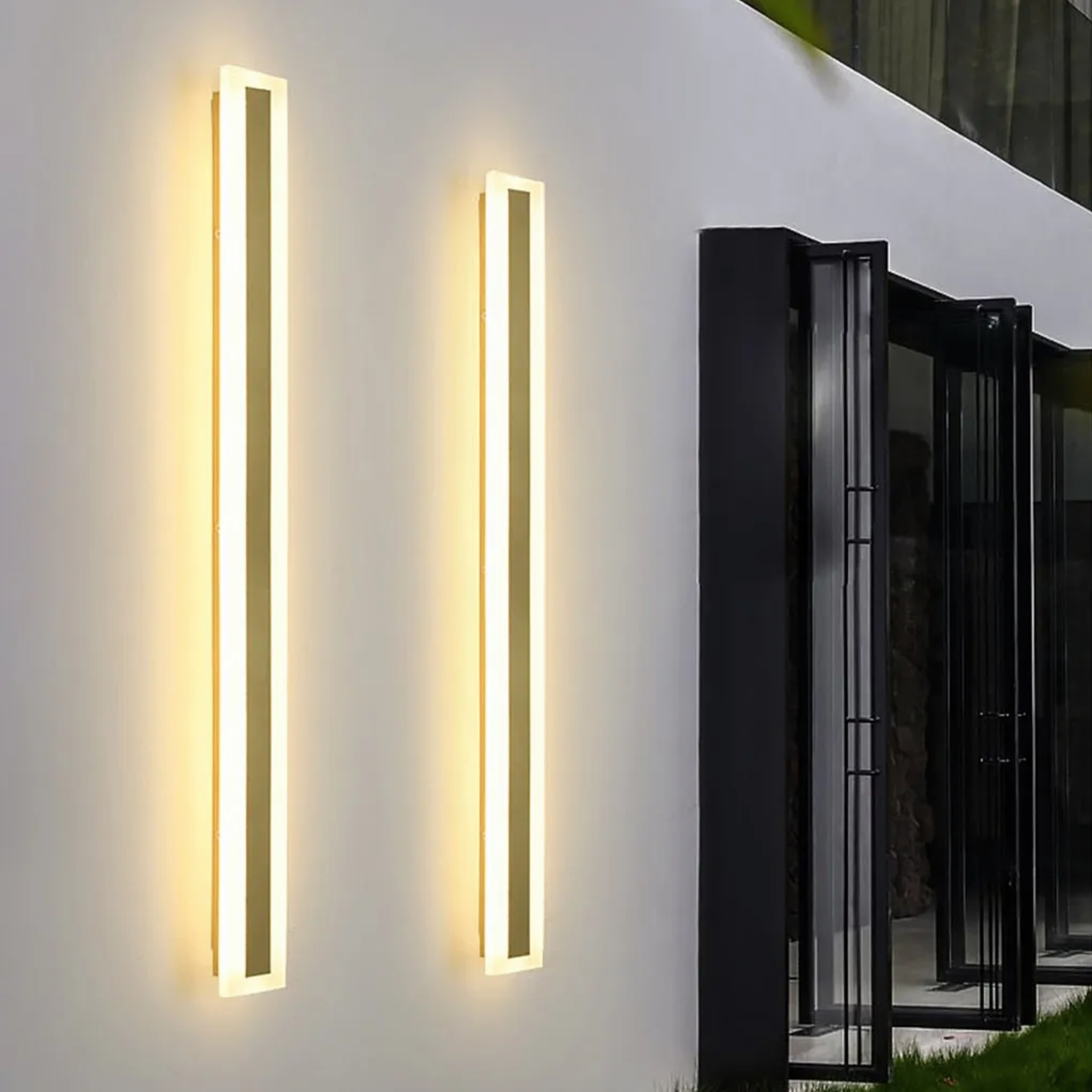 Lighom modern decor strip synthetic outdoor wall lighting — 3.5" L x 1.6" W x 23.6" H / White & Gold
