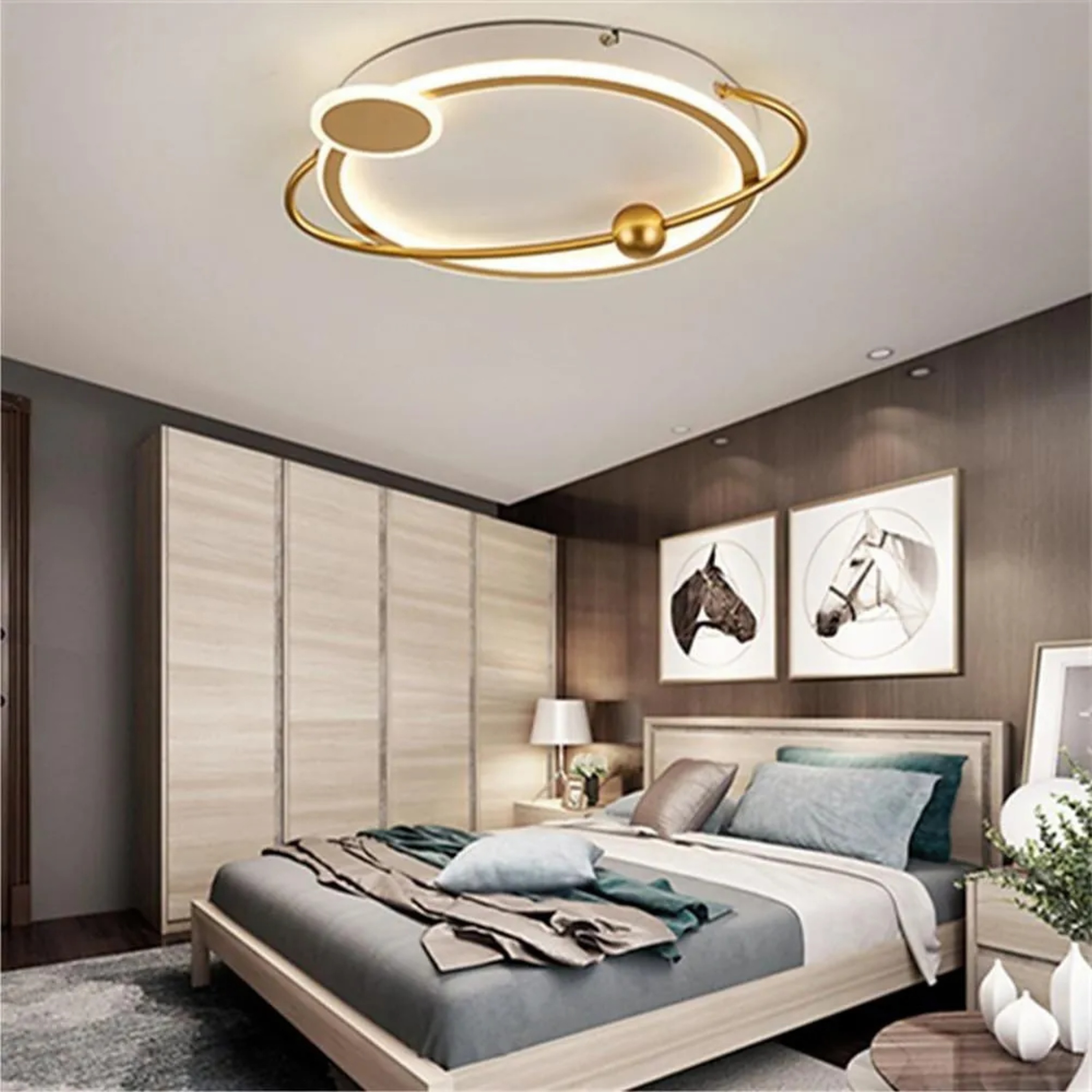 Modern oval black synthetic flush mount lighting, Lighom — Matte Black