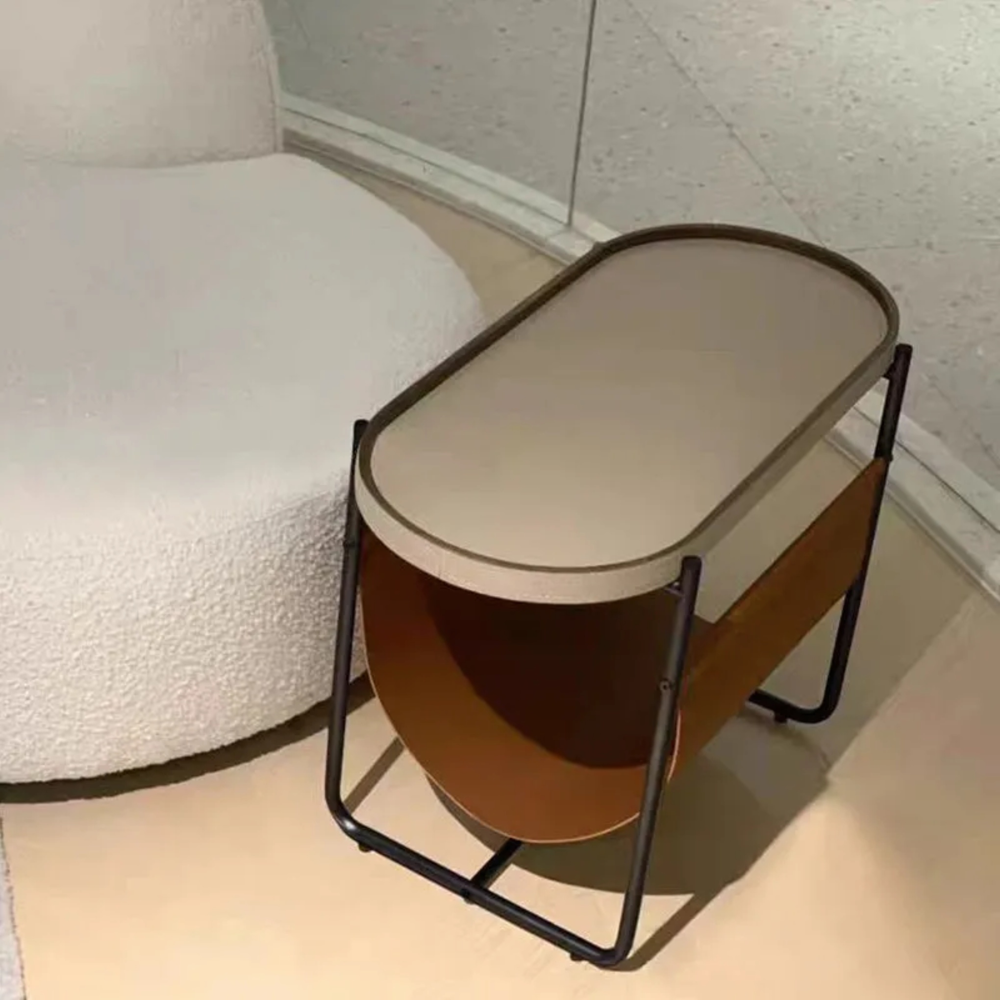 Lighom creative oval beige end & side tables