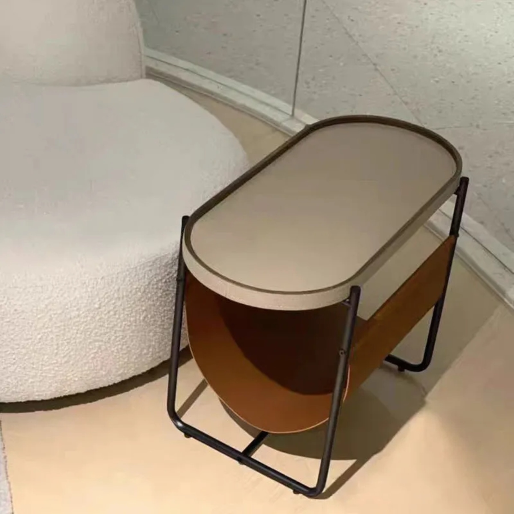 Lighom creative oval beige end & side tables