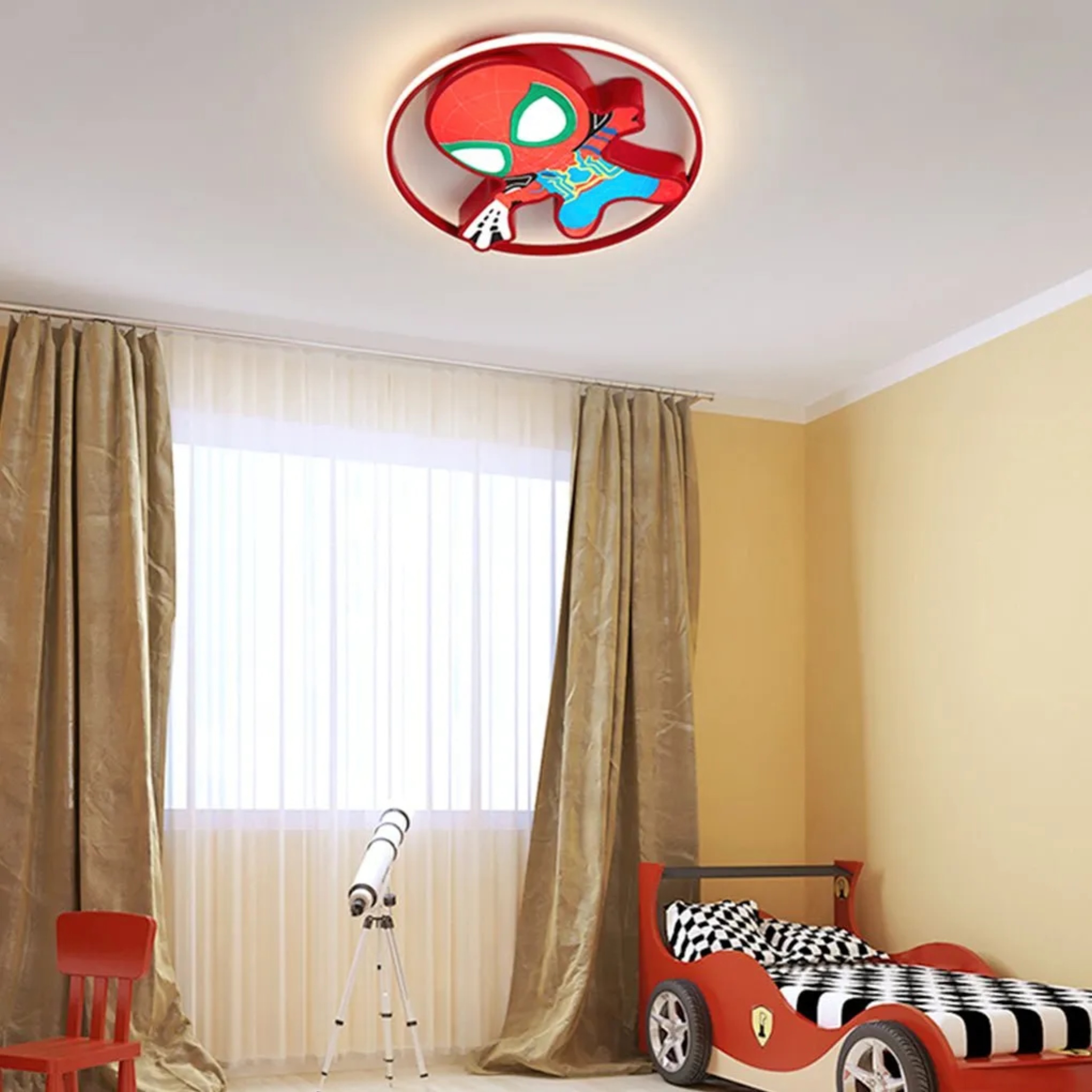 Lighom cartoon personalized synthetic flush mount lighting for bedroom — Red