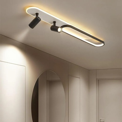 Modern rectangle black metal flush mount lighting, Lighom — 39" L x 5" W / Natural White (4000K) / Matte Black
