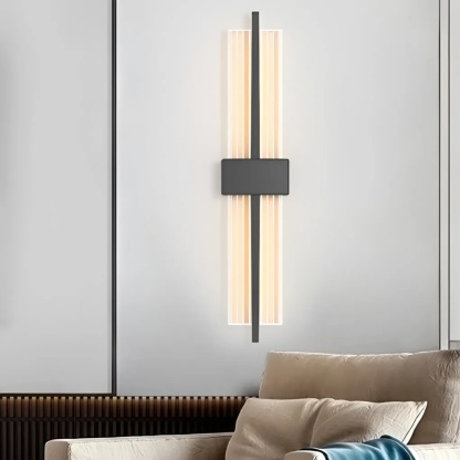 Modern warm rectangle wall sconces in synthetic — Matte Black